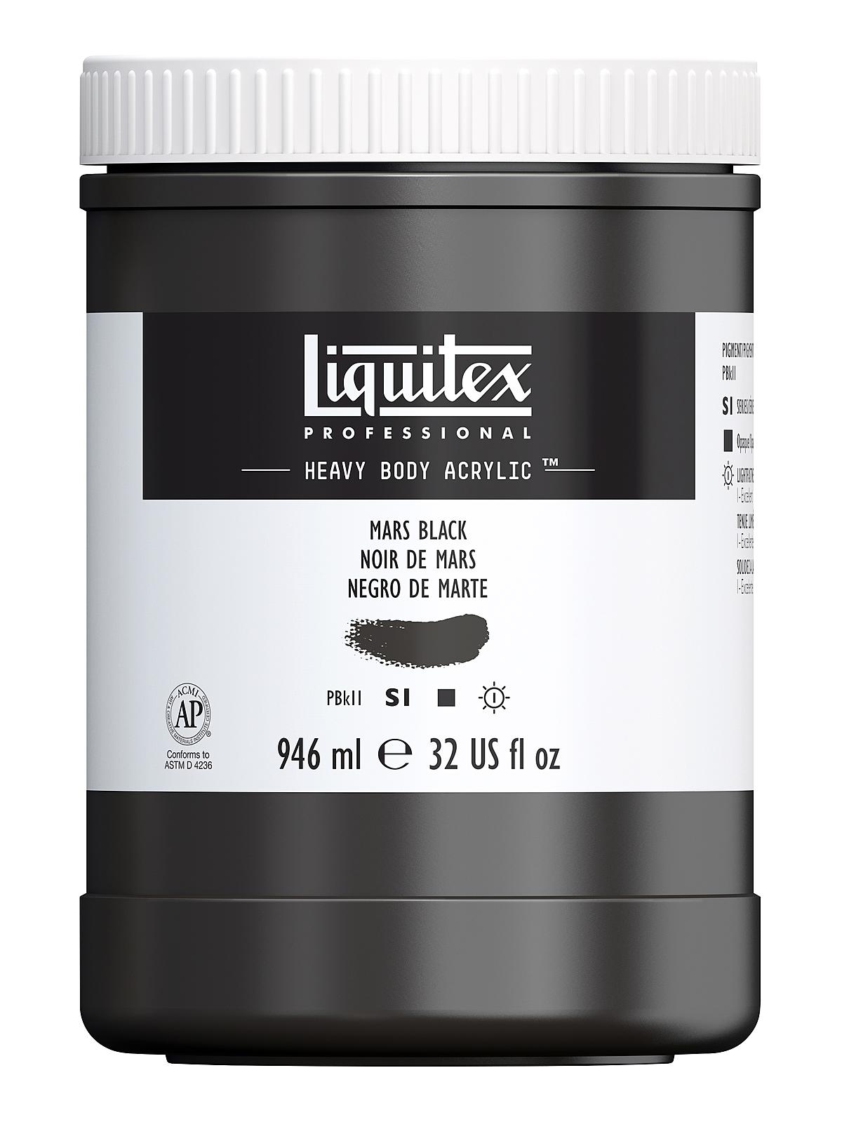Heavy Body Professional Artist Acrylic Colors mars black 32 oz.