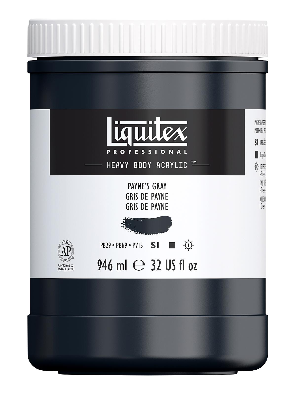 Heavy Body Professional Artist Acrylic Colors payne's gray 32 oz.