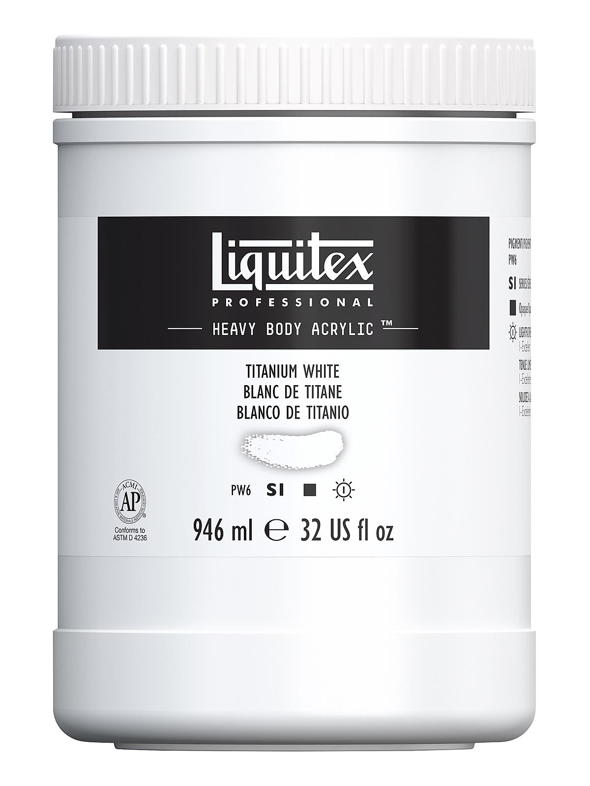 Heavy Body Professional Artist Acrylic Colors titanium white 32 oz.