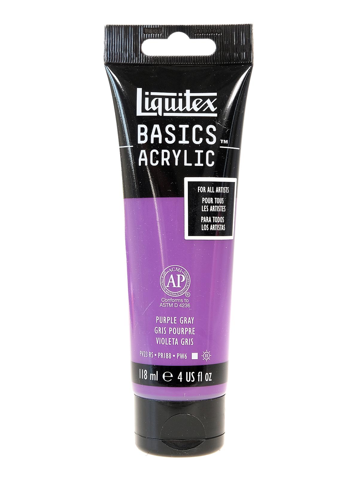 Basics Acrylics Colors purple gray 4 oz. tube