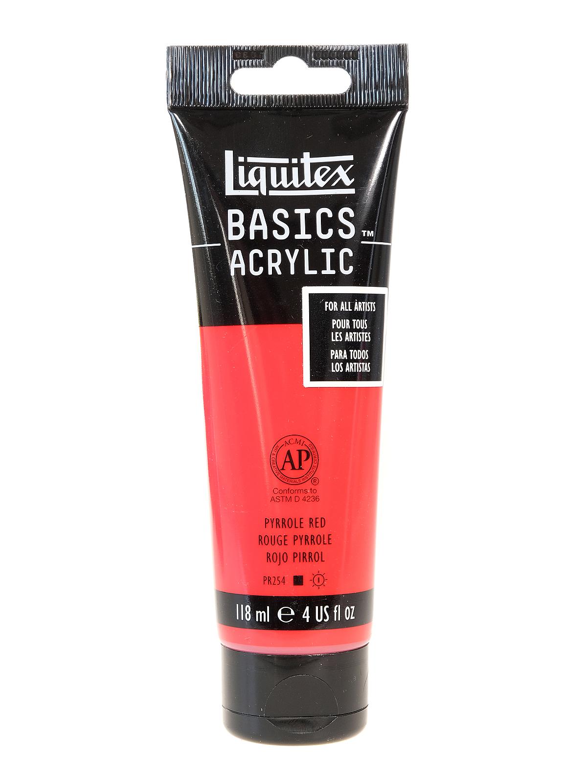 Basics Acrylics Colors pyrrole red 4 oz. tube