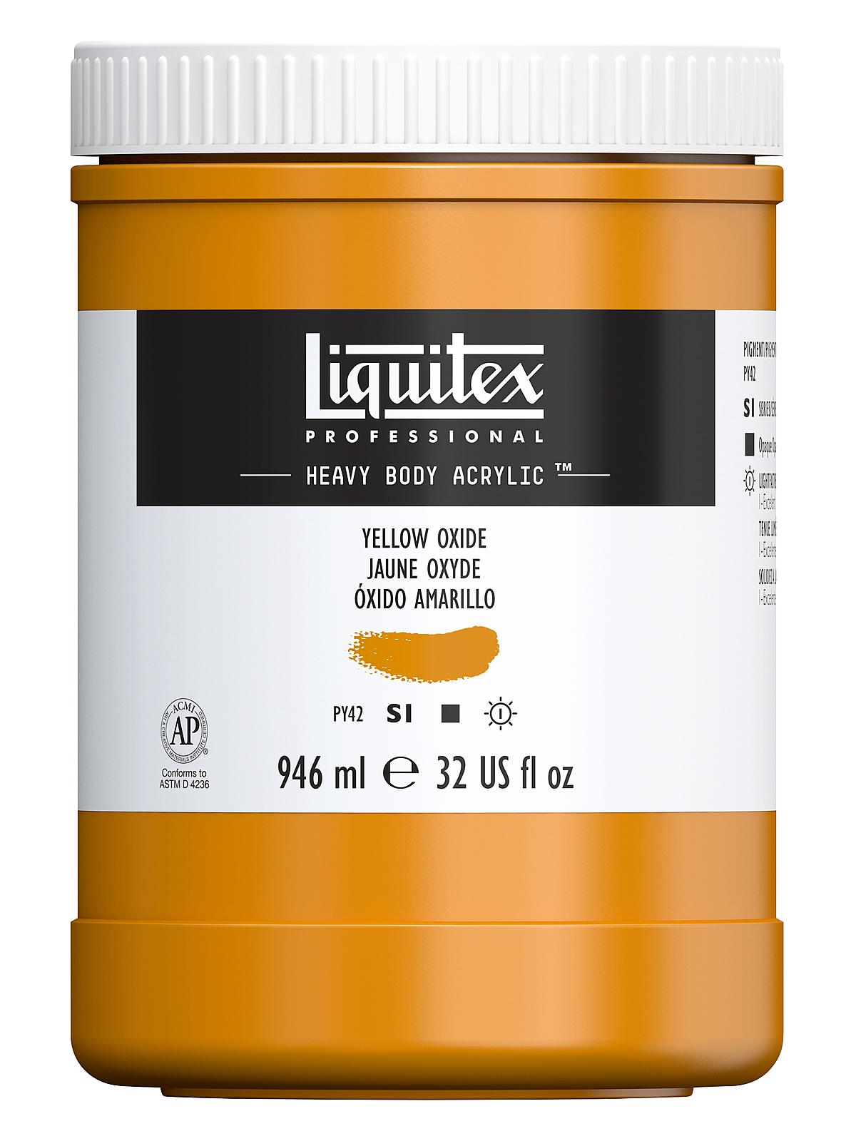 Heavy Body Professional Artist Acrylic Colors yellow oxide 32 oz.