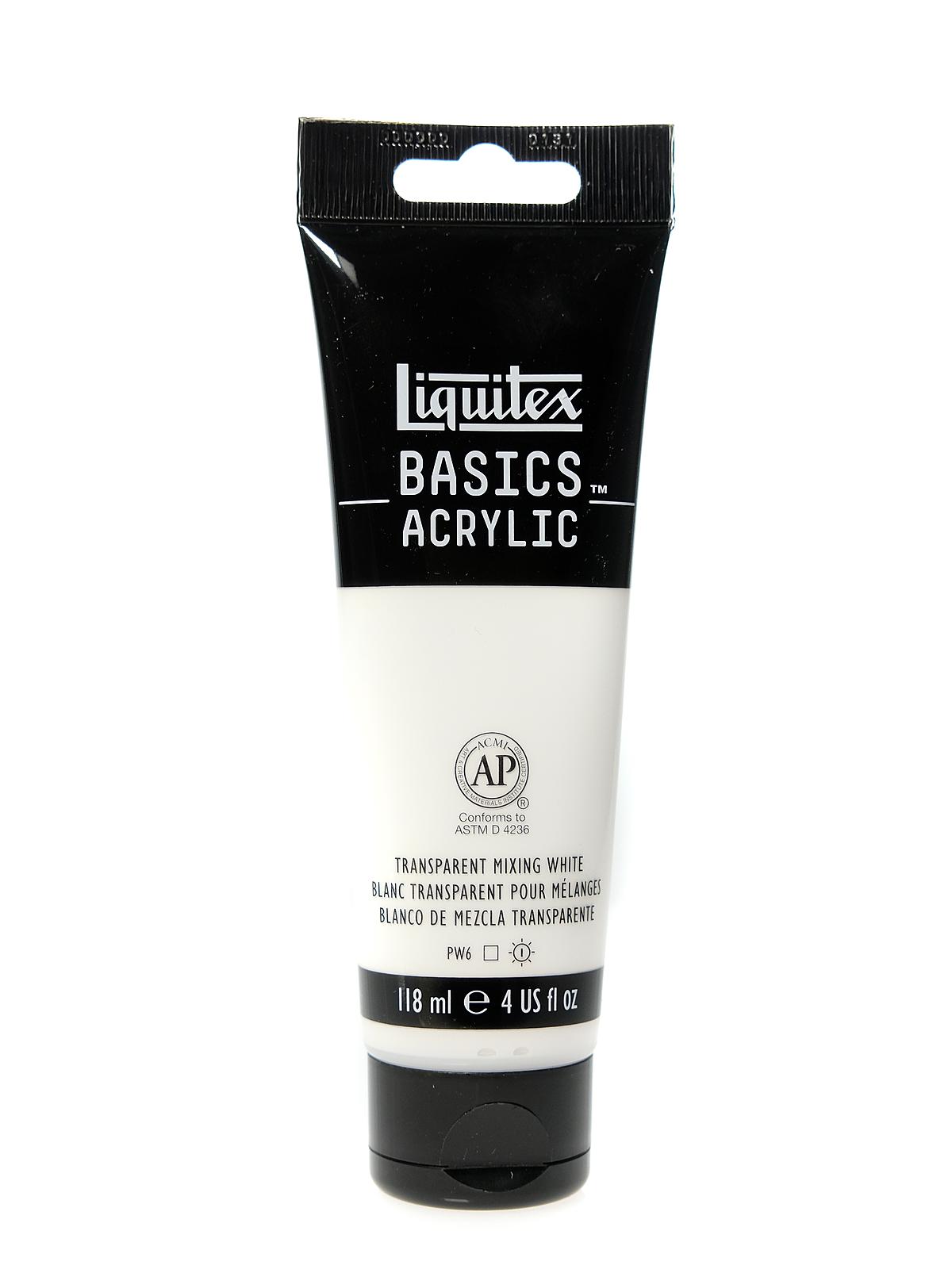 Basics Acrylics Colors transparent mixing white 4 oz. tube