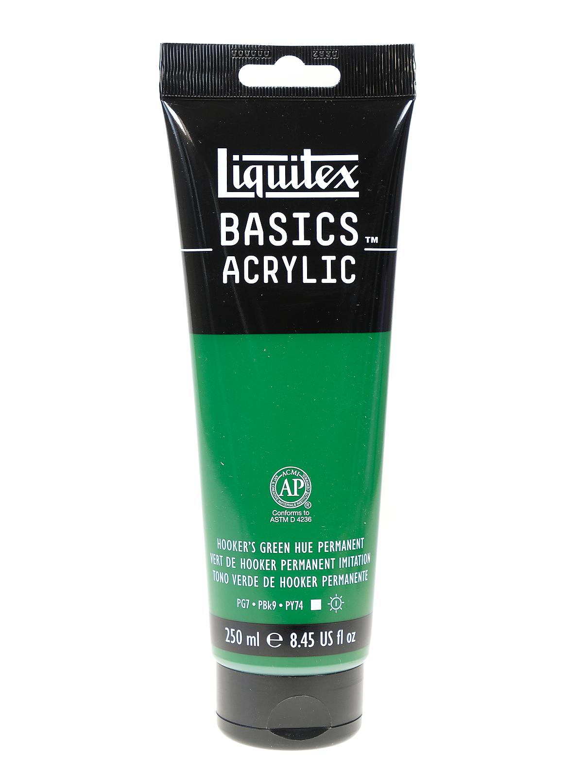 Basics Acrylics Colors hookers green hue permanent 8.5 oz. tube
