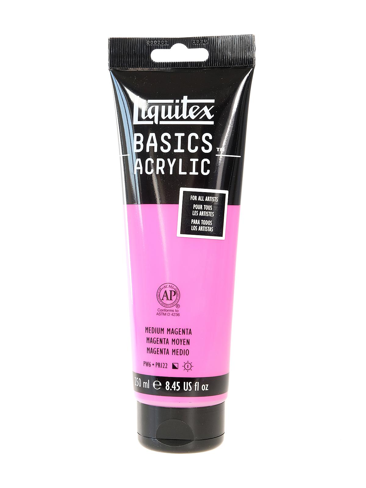 Basics Acrylics Colors medium magenta 8.5 oz. tube