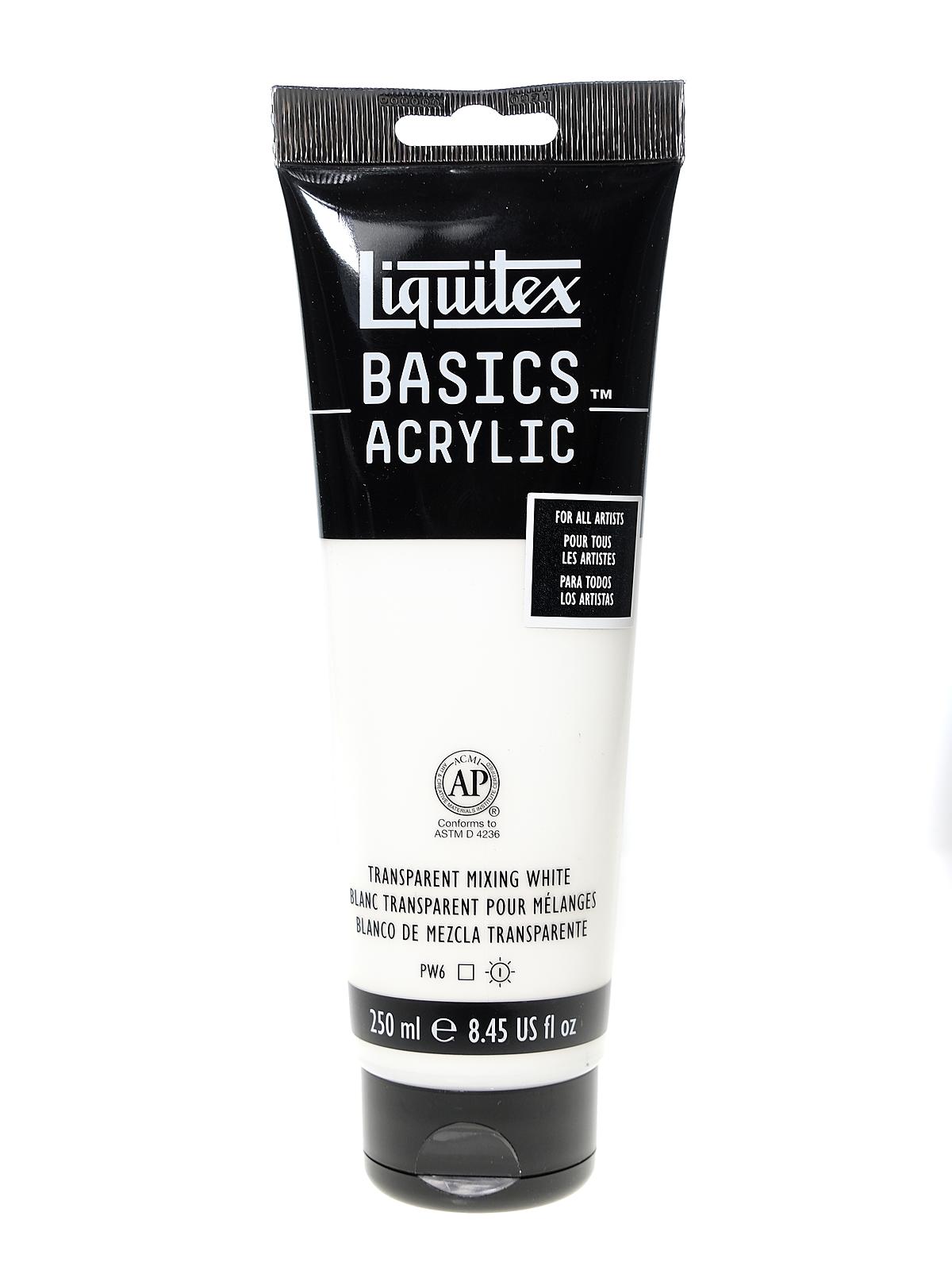 Basics Acrylics Colors transparent mixing white 8.5 oz. tube