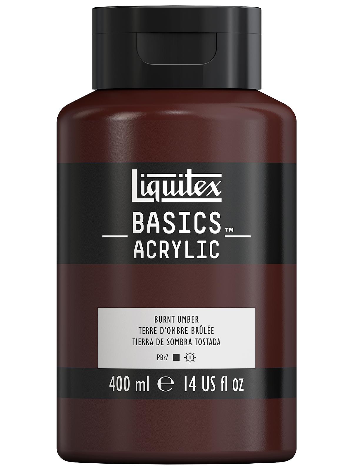 Basics Acrylics Colors burnt umber 13.5 oz. flat cap squeeze bottle