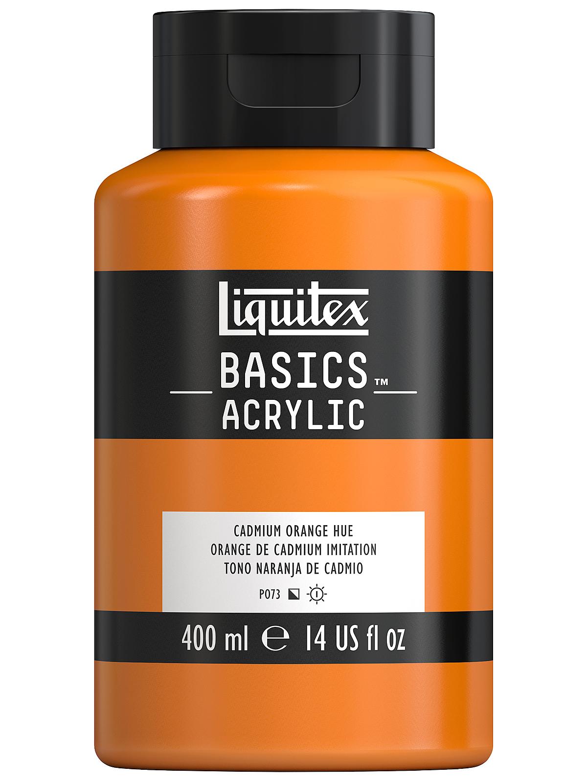 Basics Acrylics Colors cadmium orange hue 13.5 oz. flat cap squeeze bottle