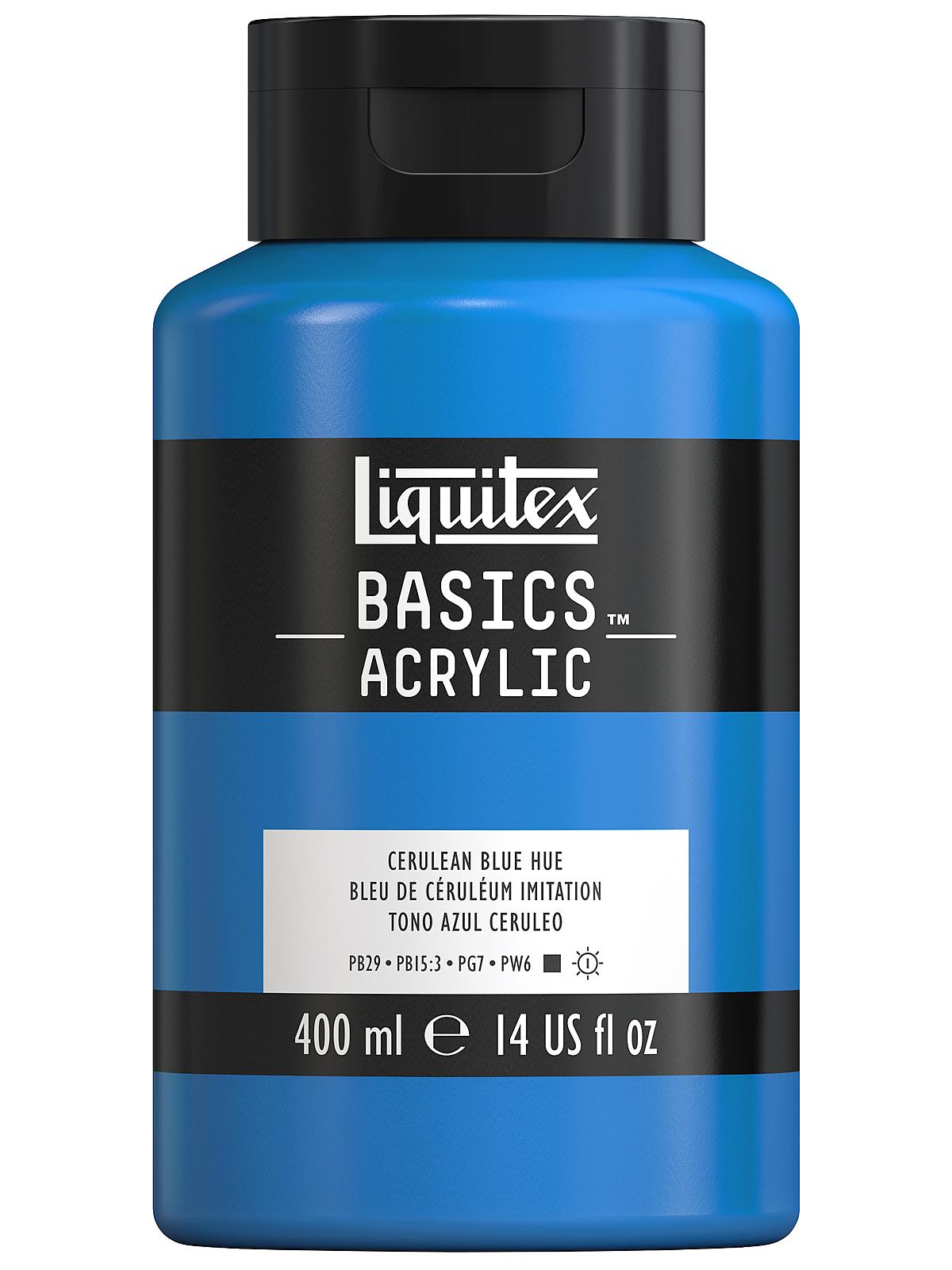 Basics Acrylics Colors cerulean blue hue 13.5 oz. flat cap squeeze bottle