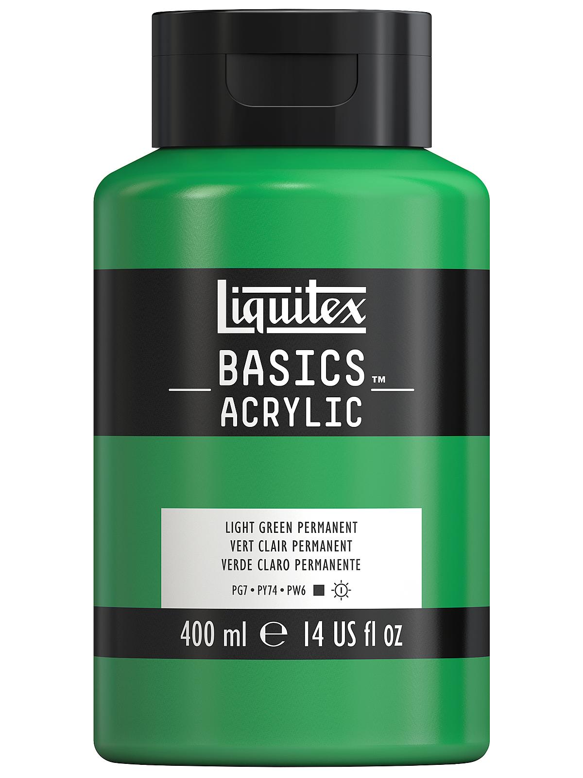 Basics Acrylics Colors light green permanent 13.5 oz. flat cap squeeze bottle