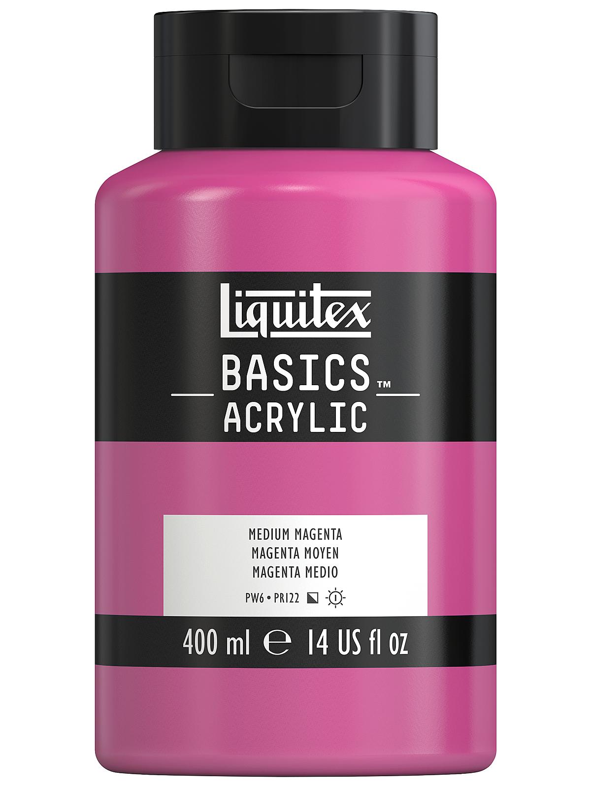 Basics Acrylics Colors medium magenta 13.5 oz. flat cap squeeze bottle