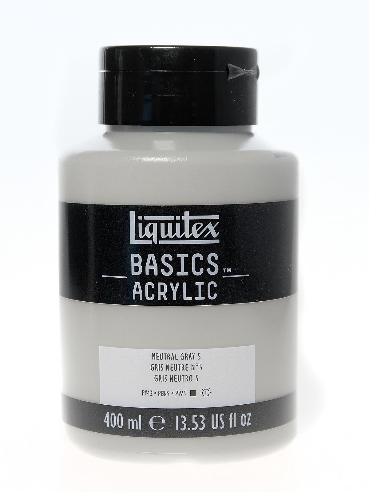 Basics Acrylics Colors neutral gray value 5 13.5 oz. flat cap squeeze bottle