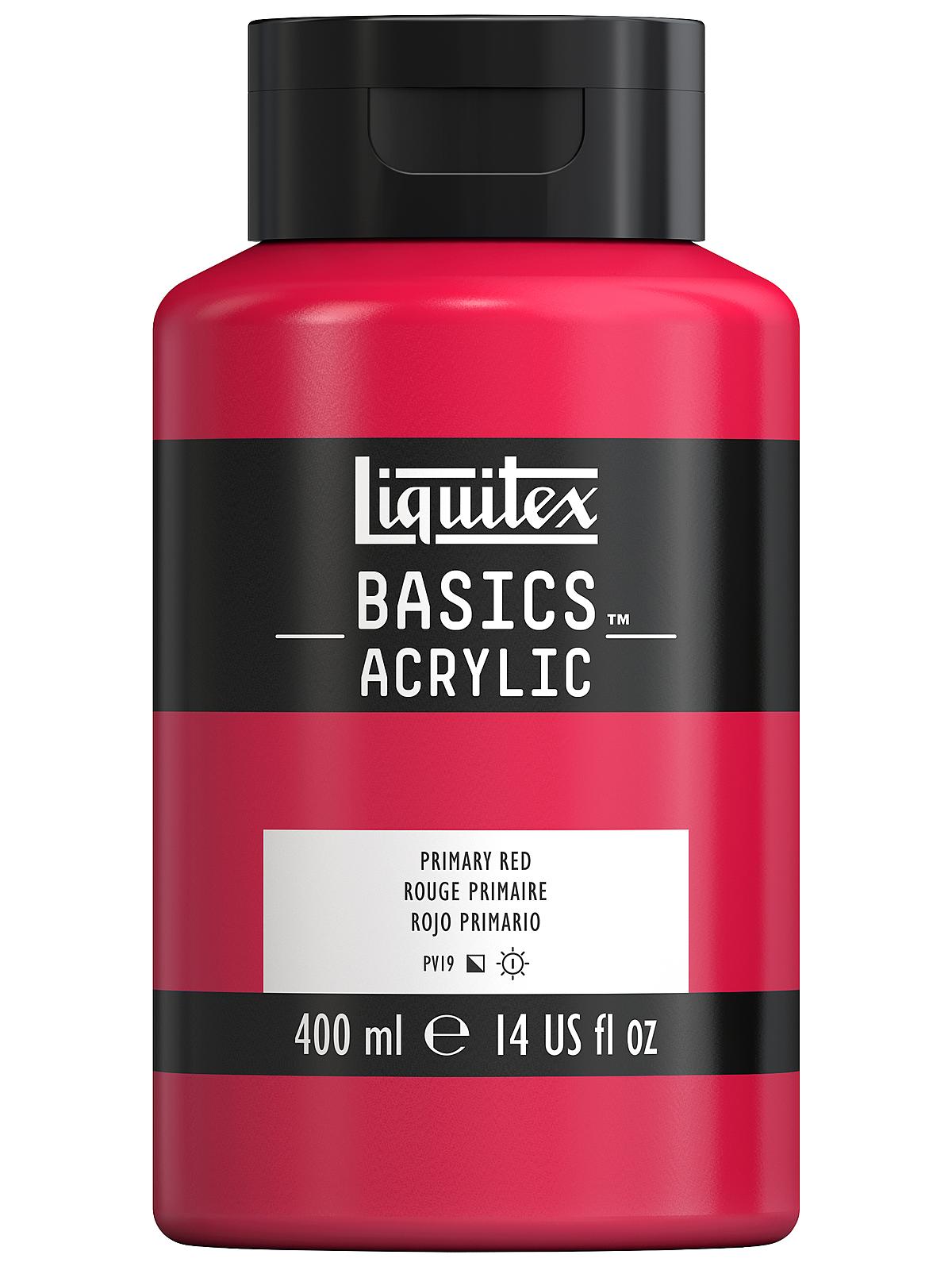 Basics Acrylics Colors primary red 13.5 oz. flat cap squeeze bottle