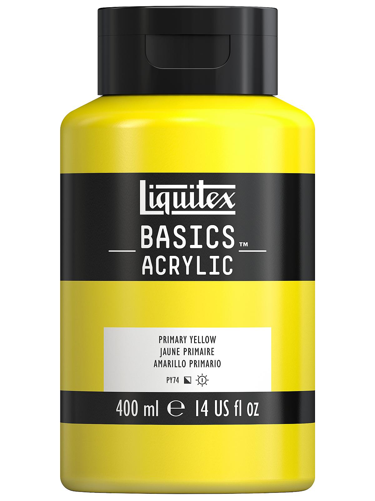 Basics Acrylics Colors primary yellow 13.5 oz. flat cap squeeze bottle