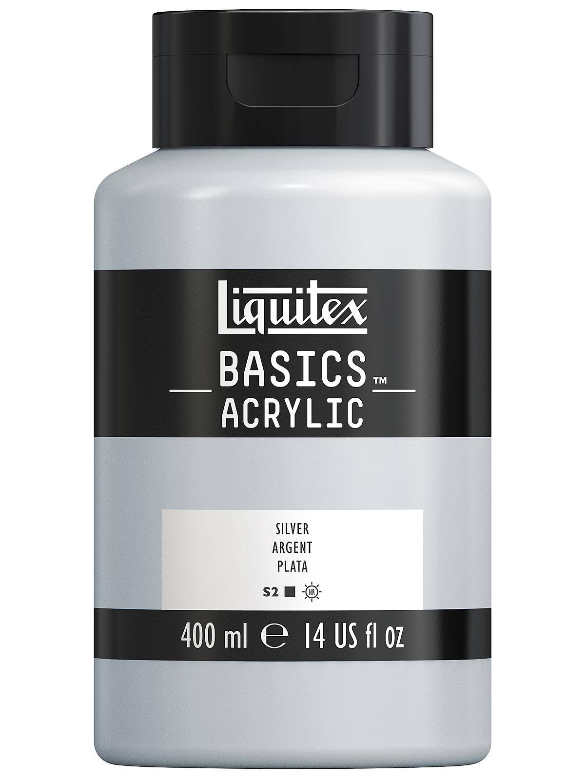 Basics Acrylics Colors silver 13.5 oz. flat cap squeeze bottle