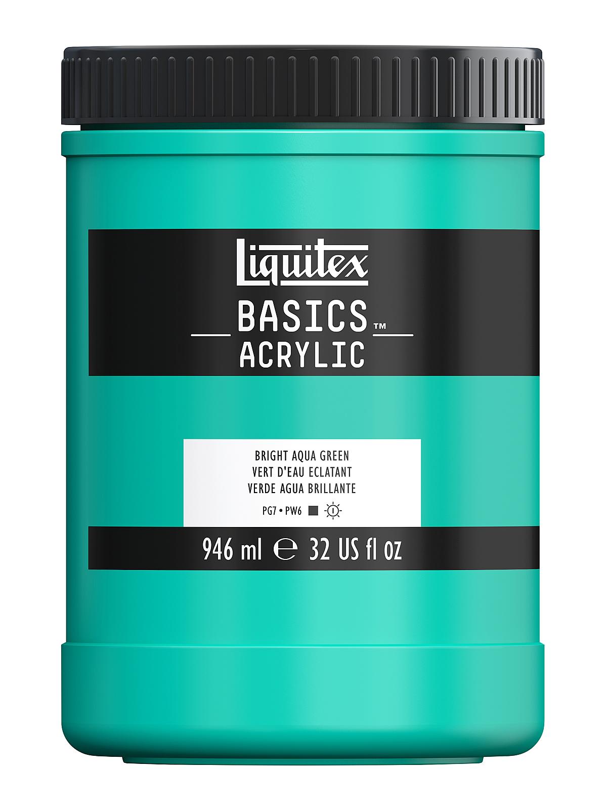 Basics Acrylics Colors bright aqua green 32 oz. jar