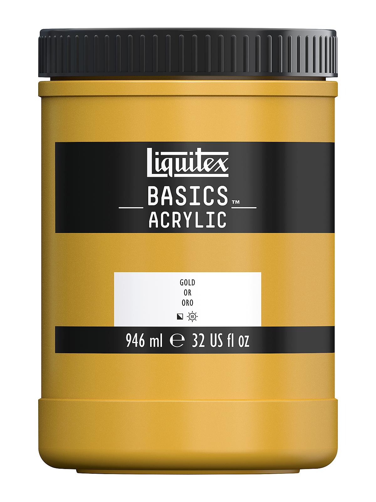Basics Acrylics Colors gold 32 oz. jar