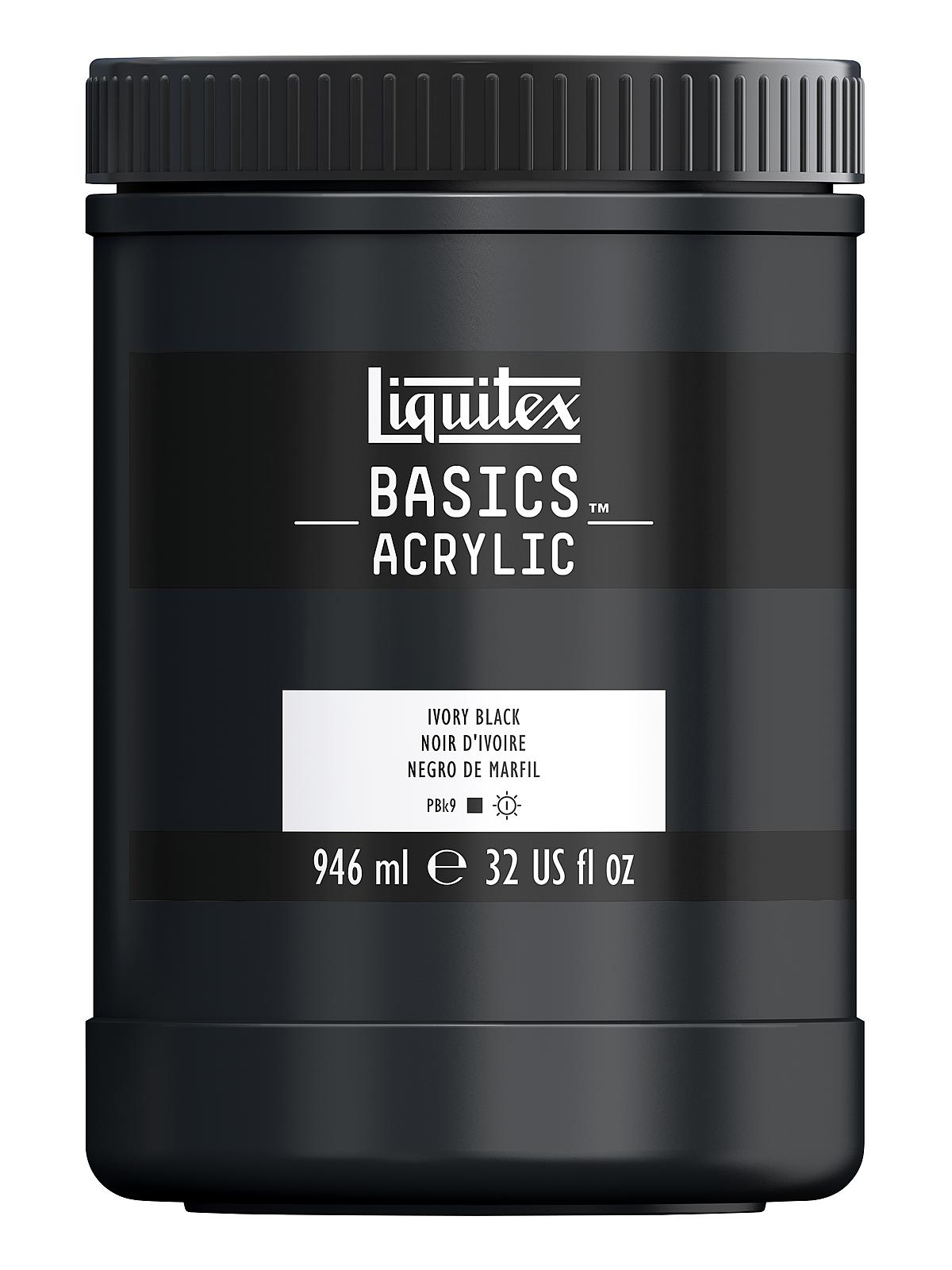 Basics Acrylics Colors ivory black 32 oz. jar