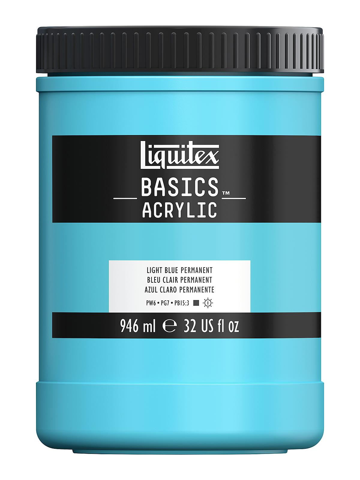 Basics Acrylics Colors light blue permanent 32 oz. jar