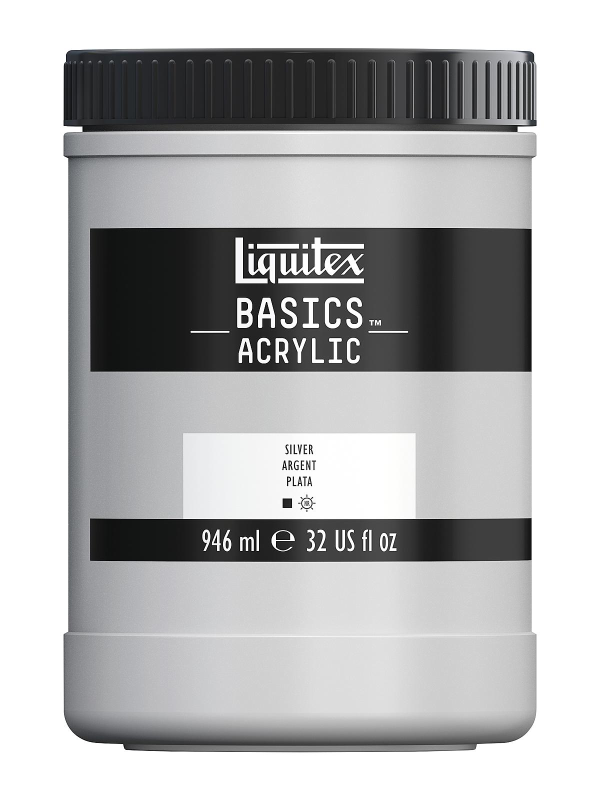Basics Acrylics Colors silver 32 oz. jar