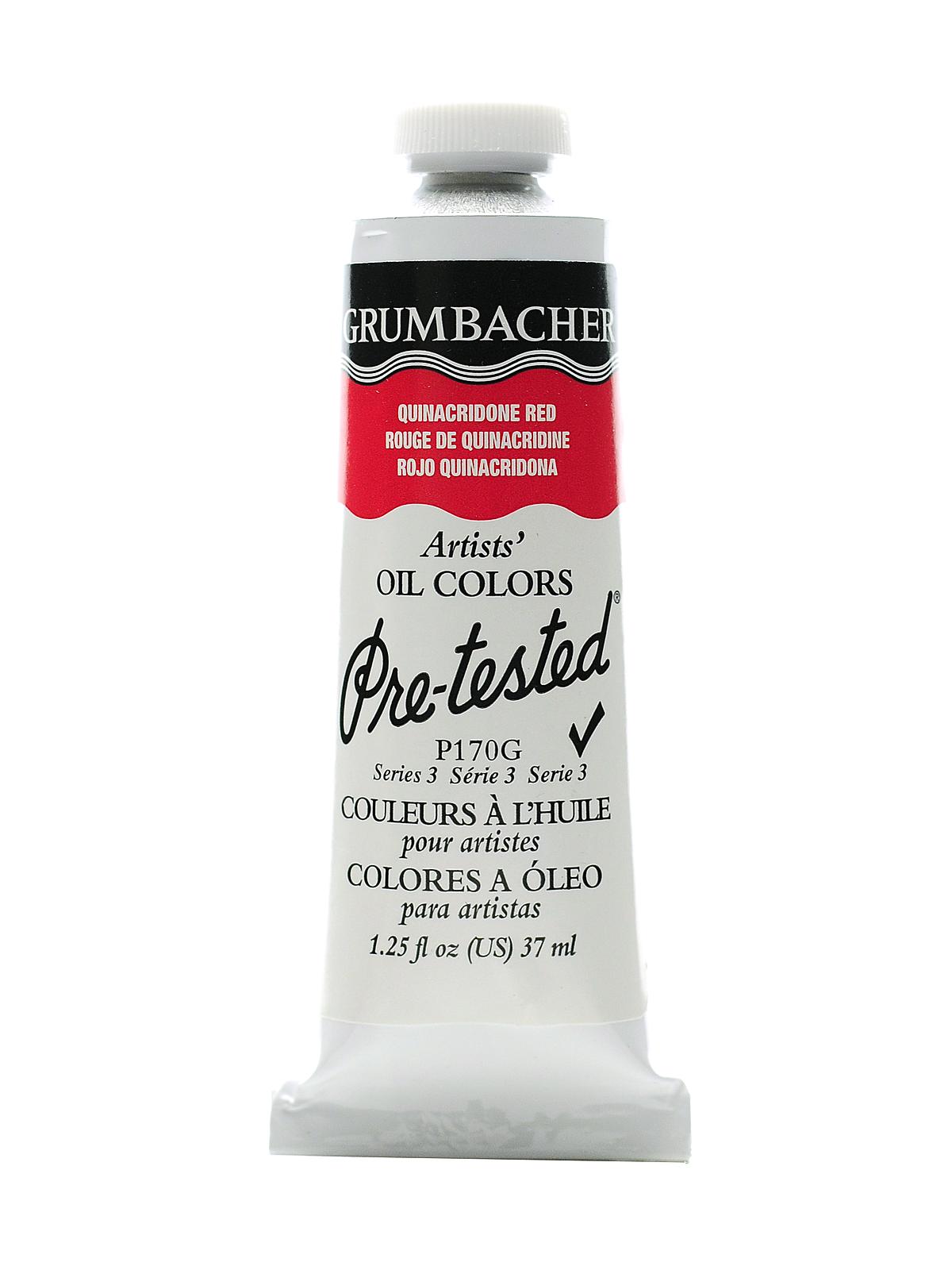 Pre-Tested Artists Oil Colors quinacridone red P170 1.25 oz.