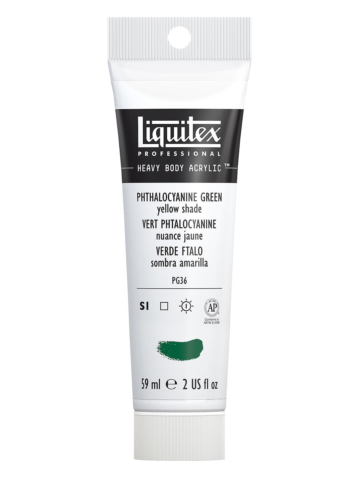 Heavy Body Professional Artist Acrylic Colors phthalo green (yellow shade) 2 oz.