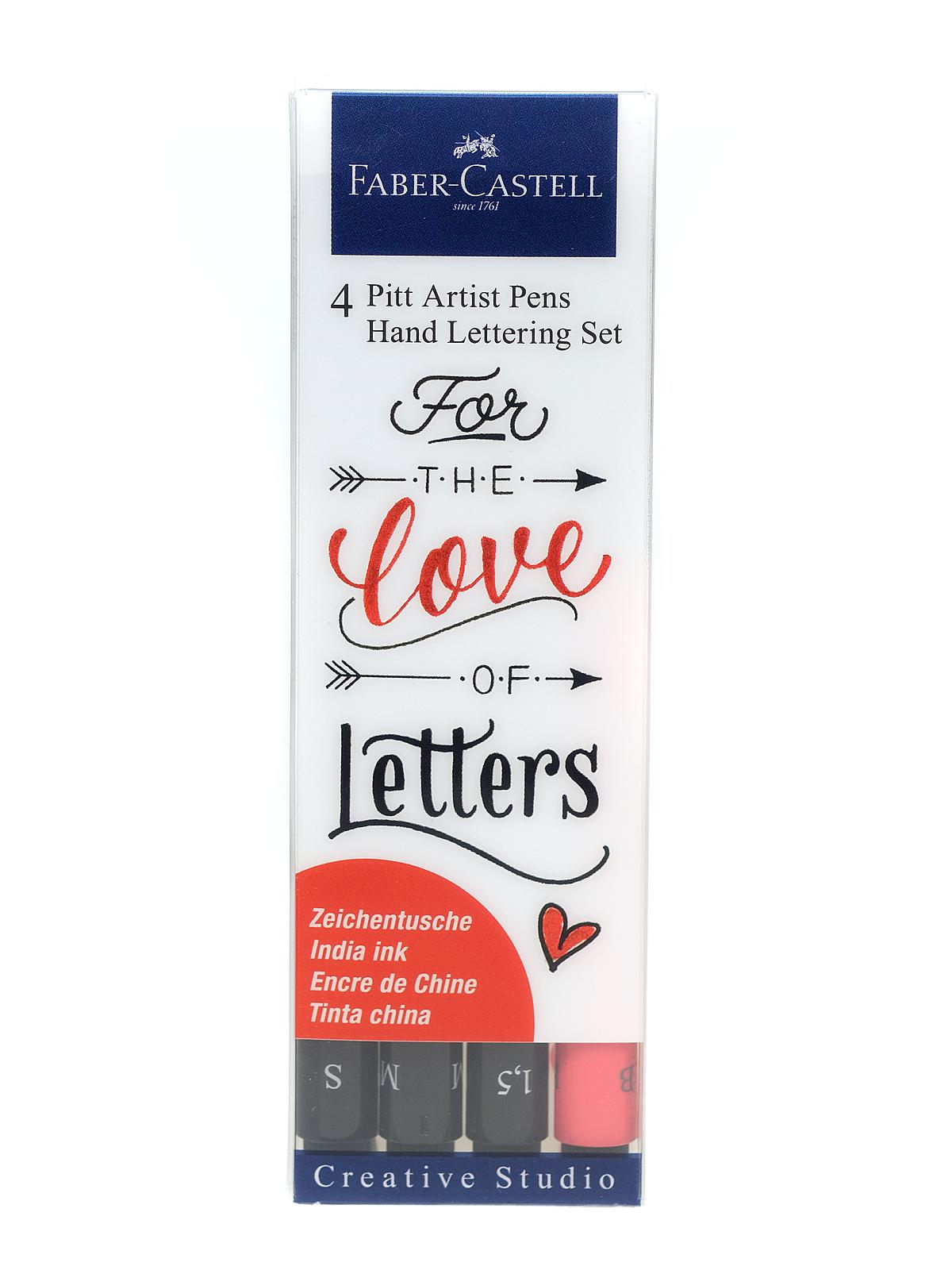Pitt Artist Pen Hand Lettering Wallet Set set of 4 For the Love of Letters
