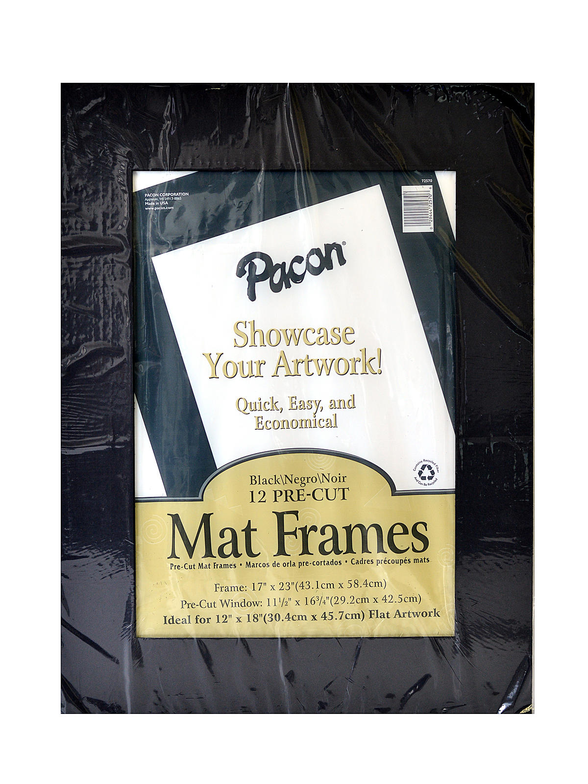 Pre-cut Mat Frames Black Pack Of 12