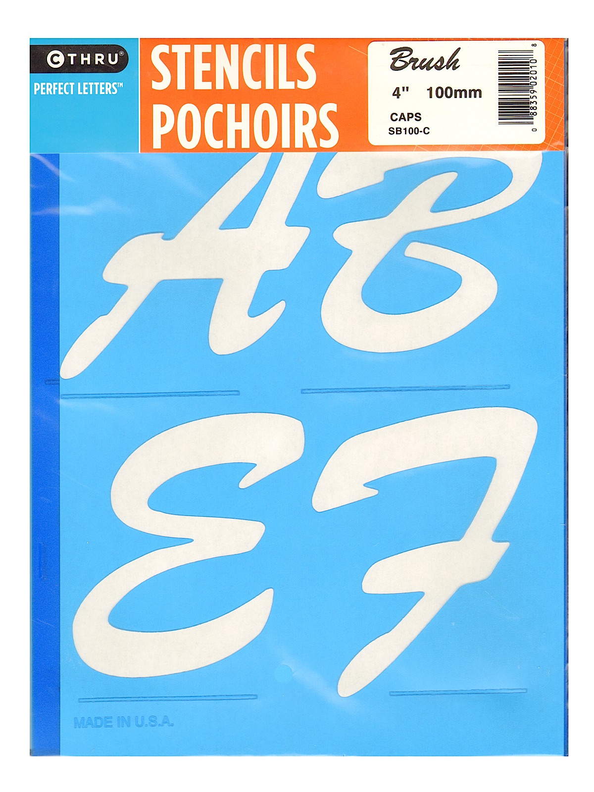 Lettering Stencil Guides capitals brush 4 in.