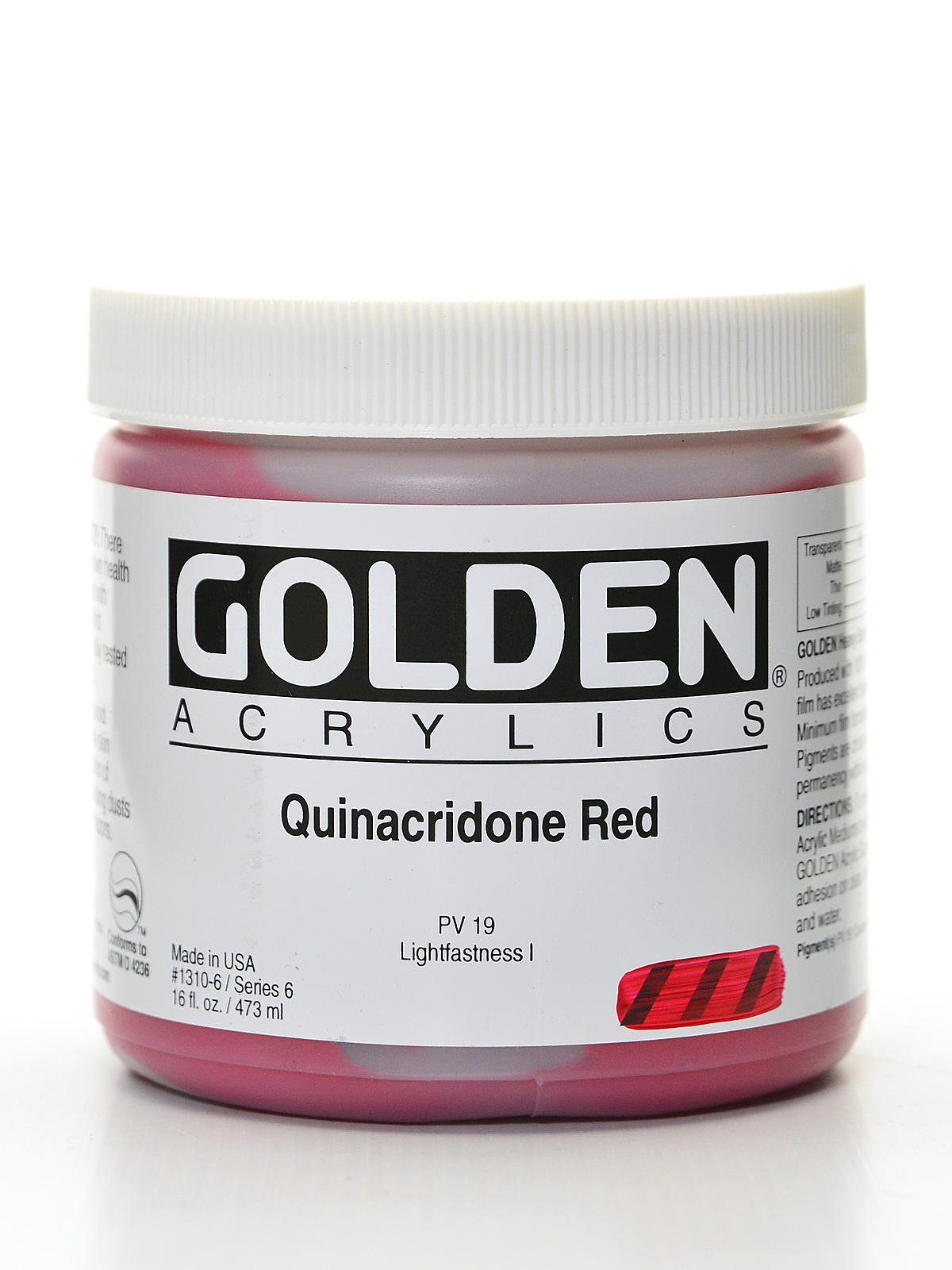 Heavy Body Acrylics quinacridone red 16 oz.