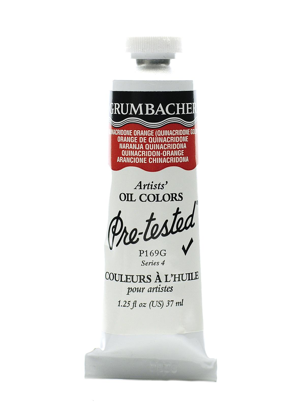 Pre-Tested Artists Oil Colors quinacridone orange P169 1.25 oz.