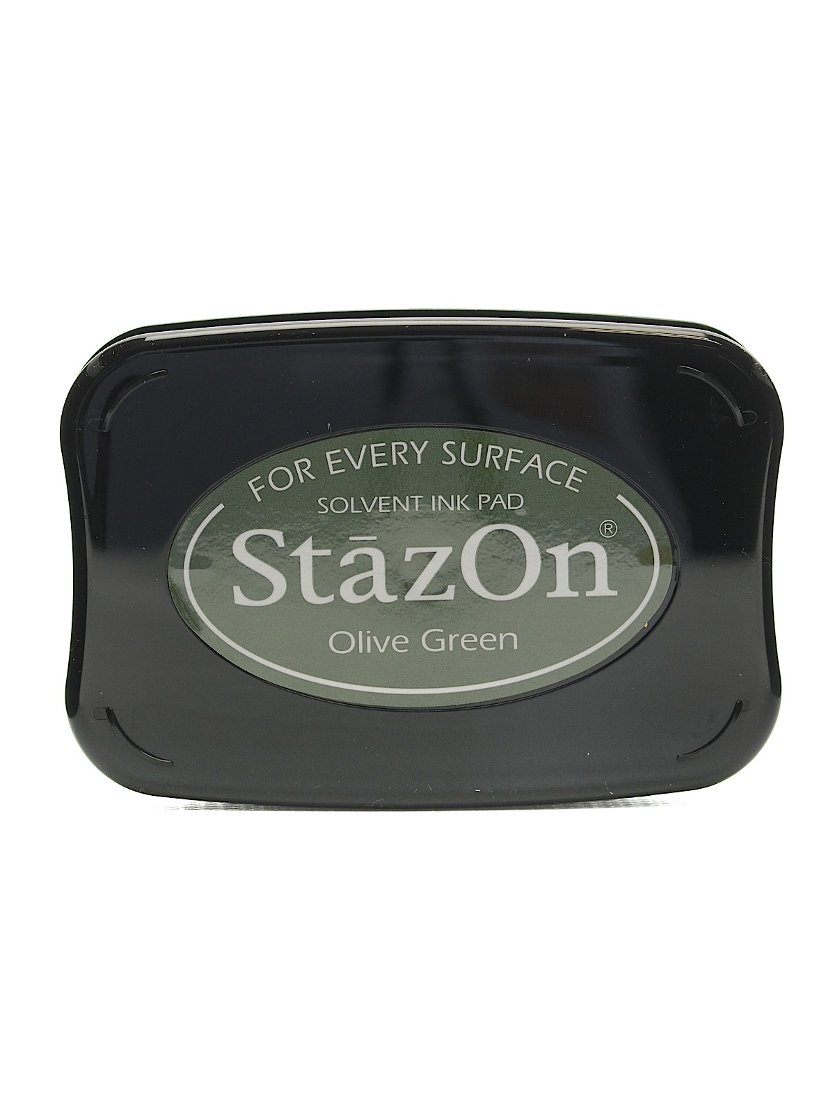 StazOn Solvent Ink olive green 3.75 in. x 2.625 in. full-size pad