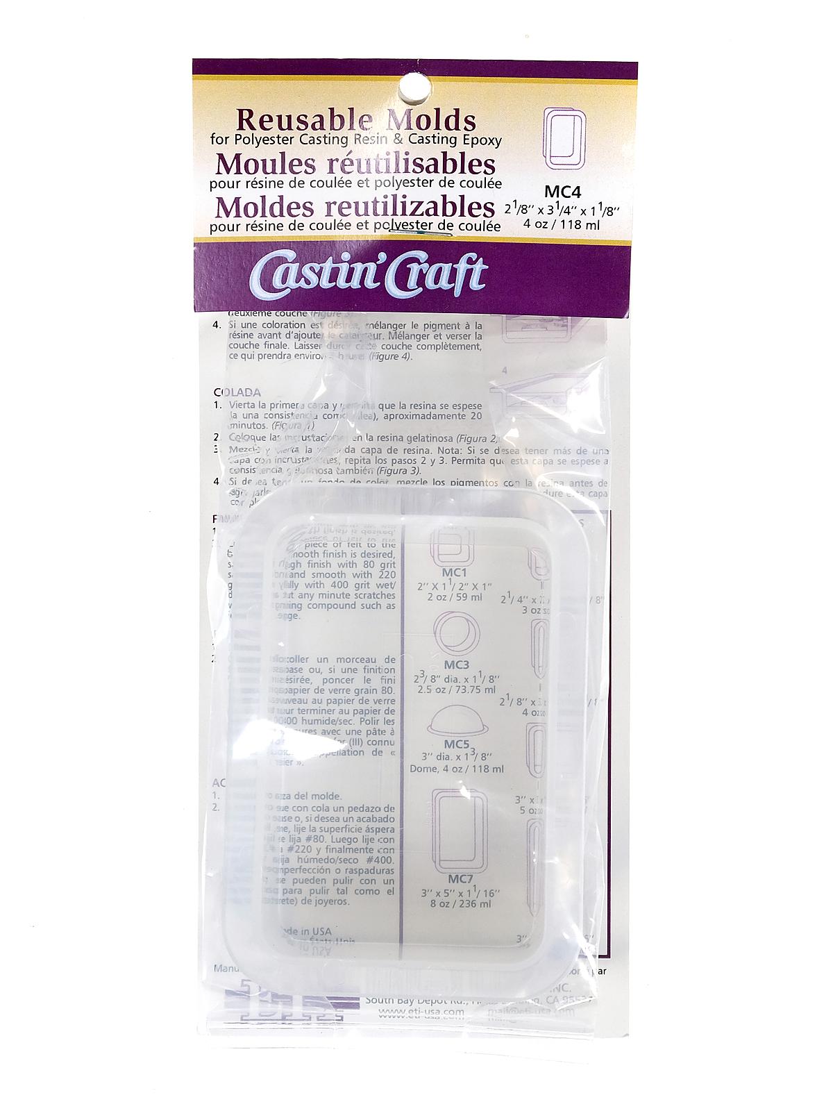 MC Poly Resin Molds 2 1 8 in. x 3 1 4 in. x 1 1 8 in. 4 oz. rectangular