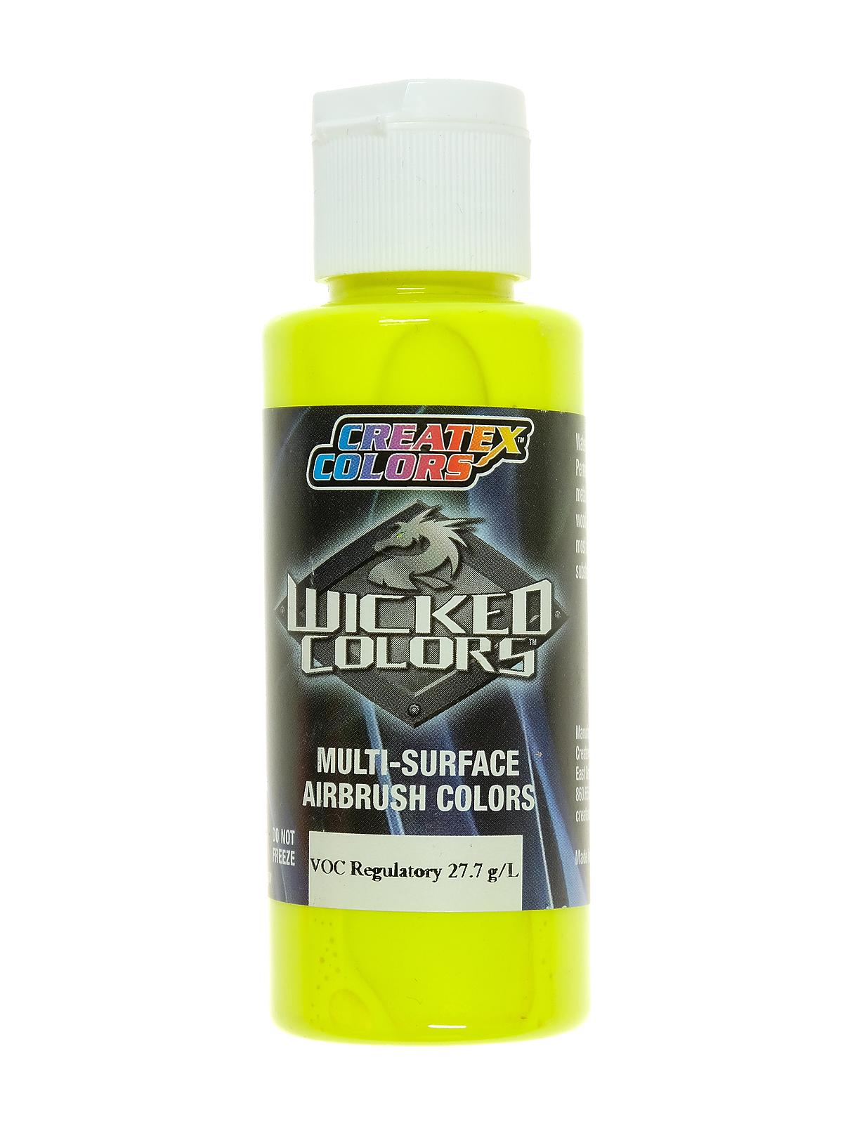 Wicked Colors fluorescent yellow 2 oz.