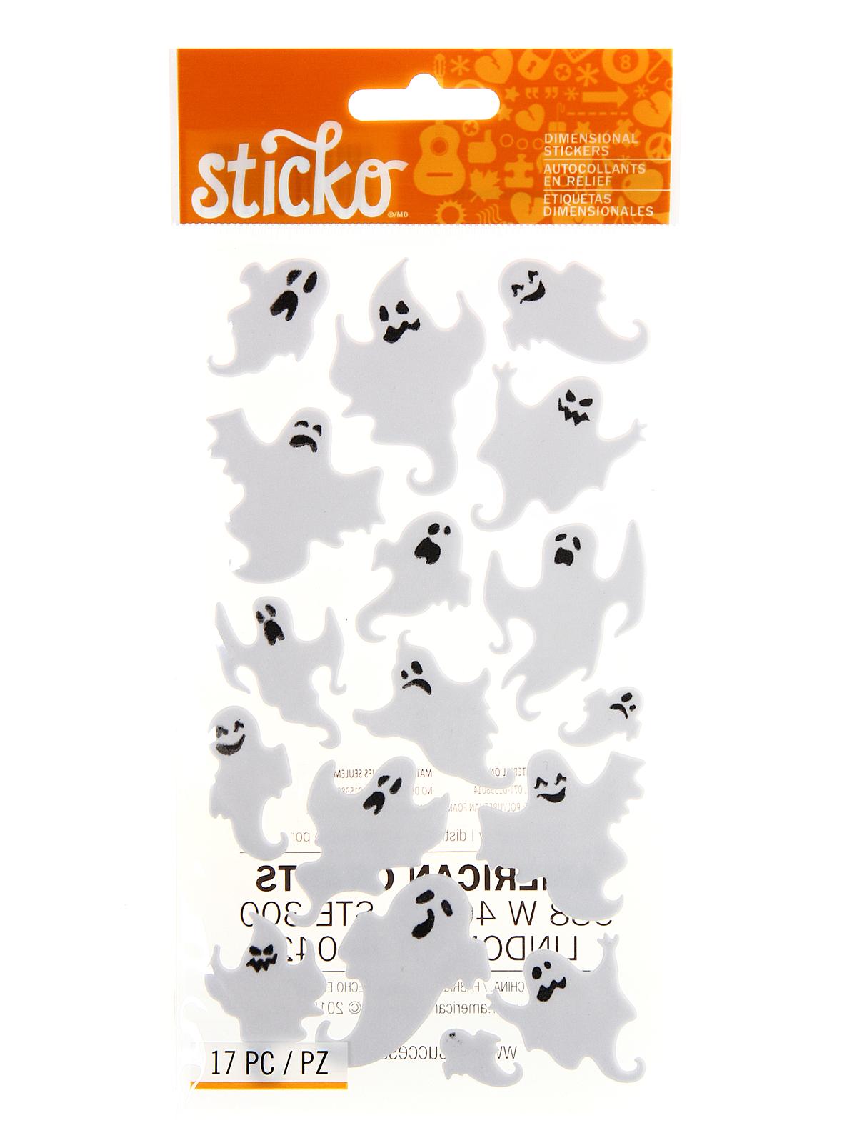 Classic Stickers velvet ghosts 17 pieces