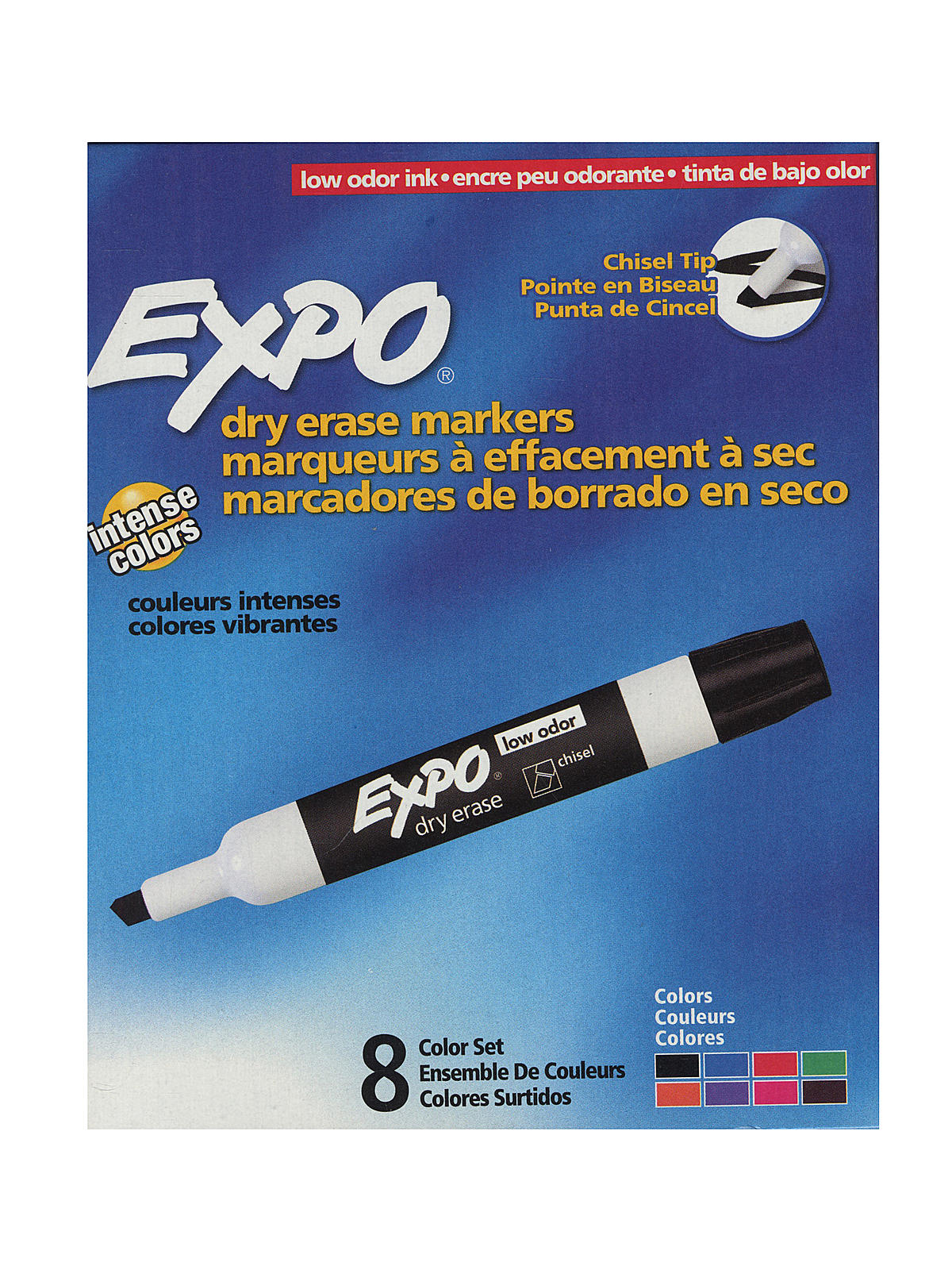 Low-Odor Dry Erase Marker Sets Chisel Set Of 8