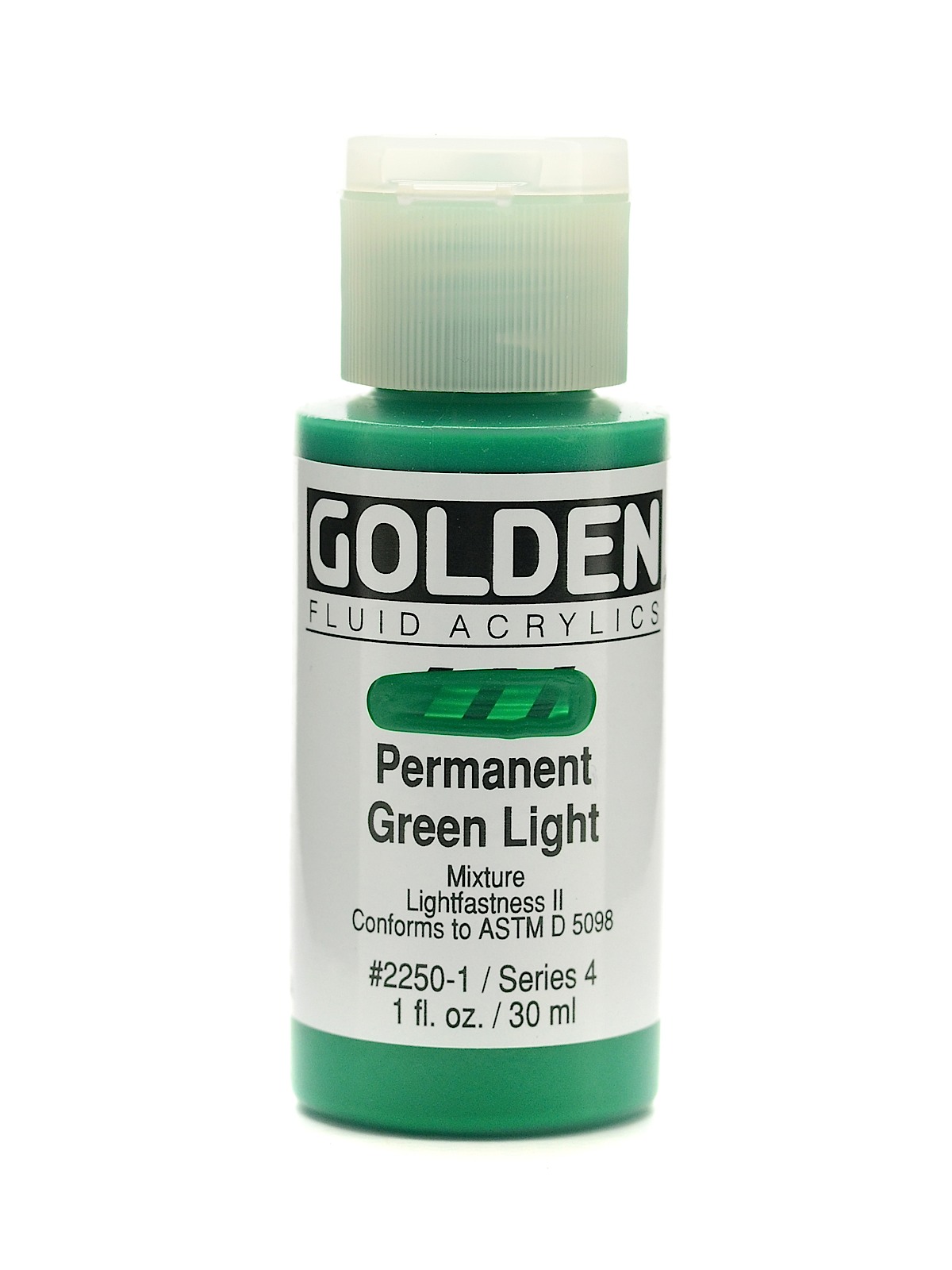 Fluid Acrylics permanent green light 1 oz.