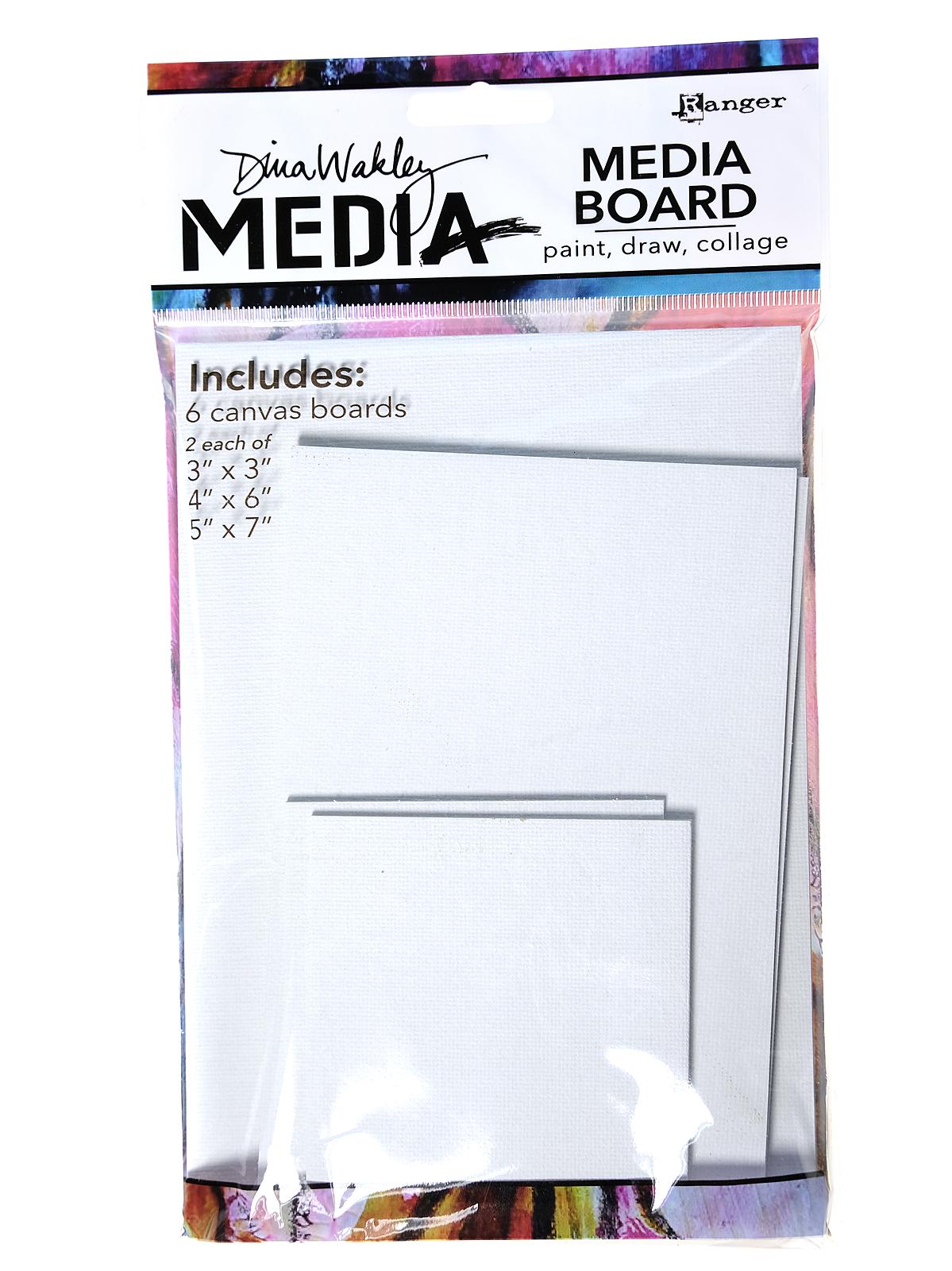 Dina Wakley Media Board assorted pack of 6