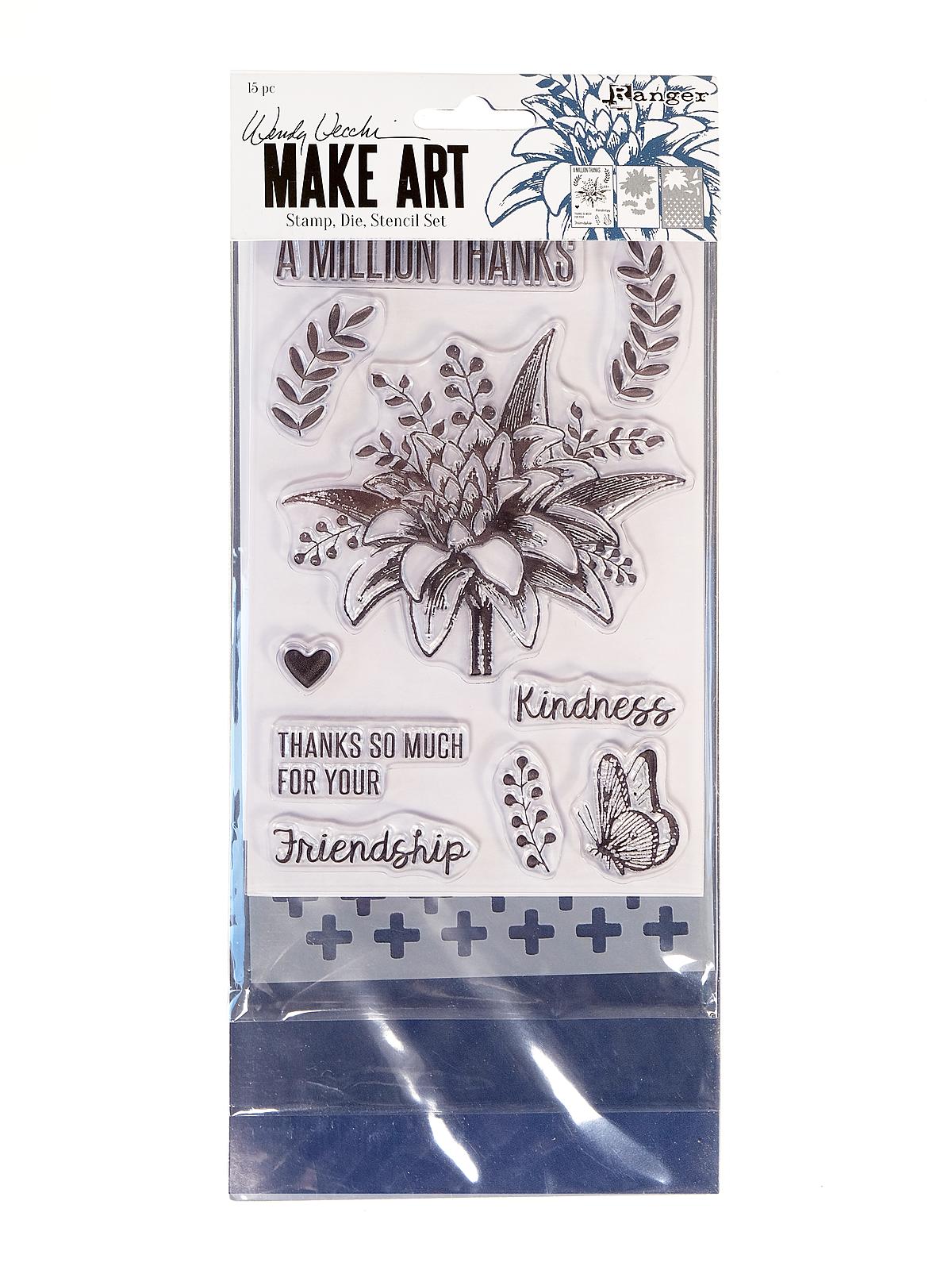 Wendy Vecchi MAKE ART Stamp, Die, Stencil Sets a million thanks