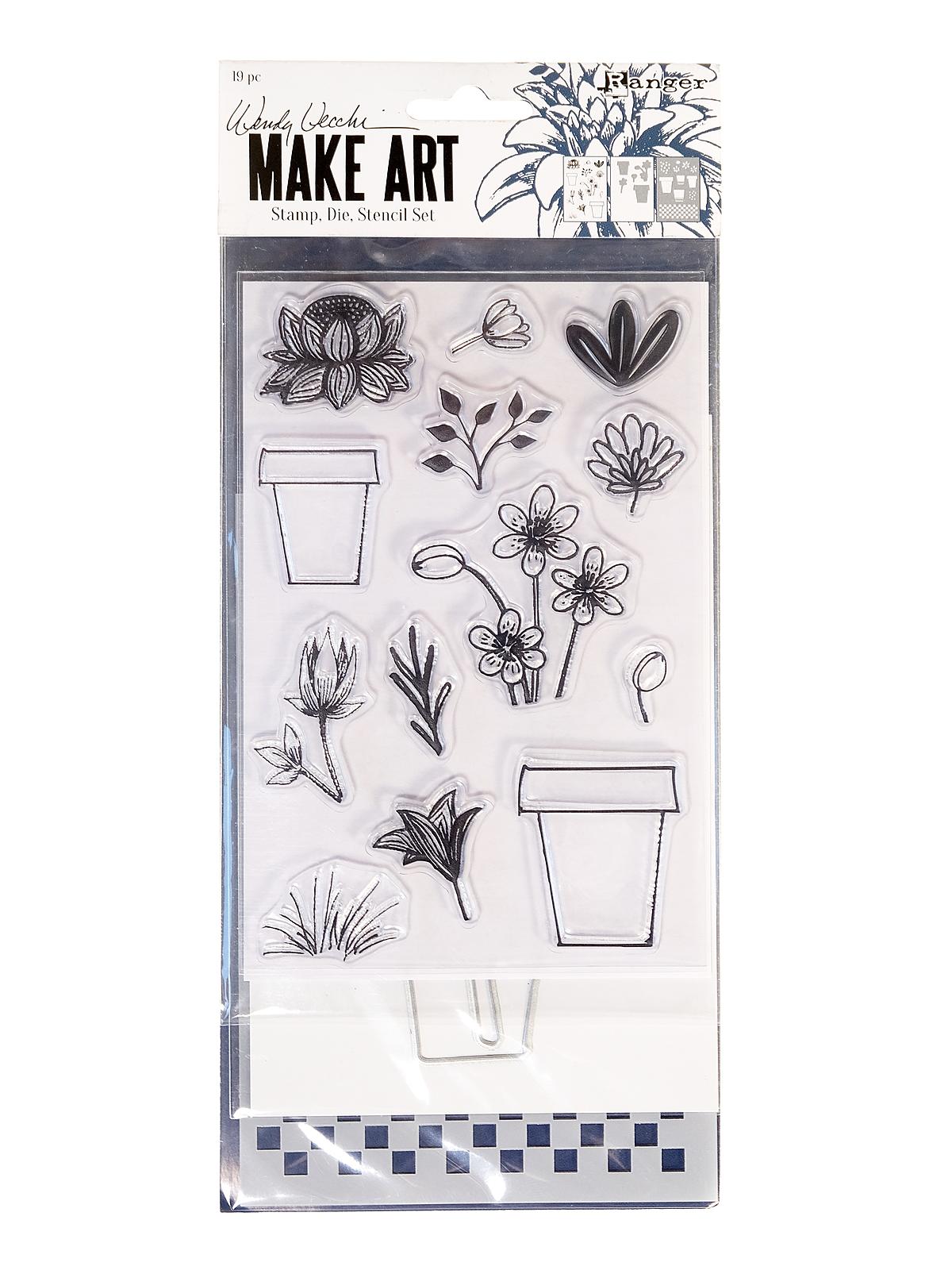 Wendy Vecchi MAKE ART Stamp, Die, Stencil Sets flower pot