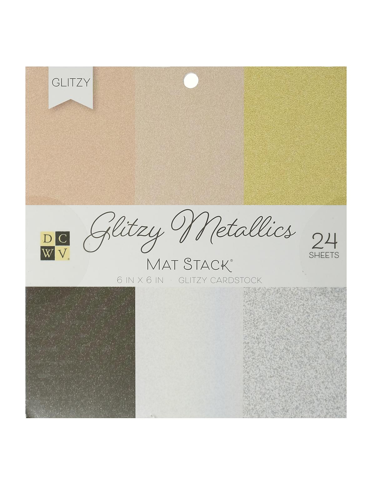 Cardstock Stacks 6 In. X 6 In. Glitzy Metallics 24 Sheets