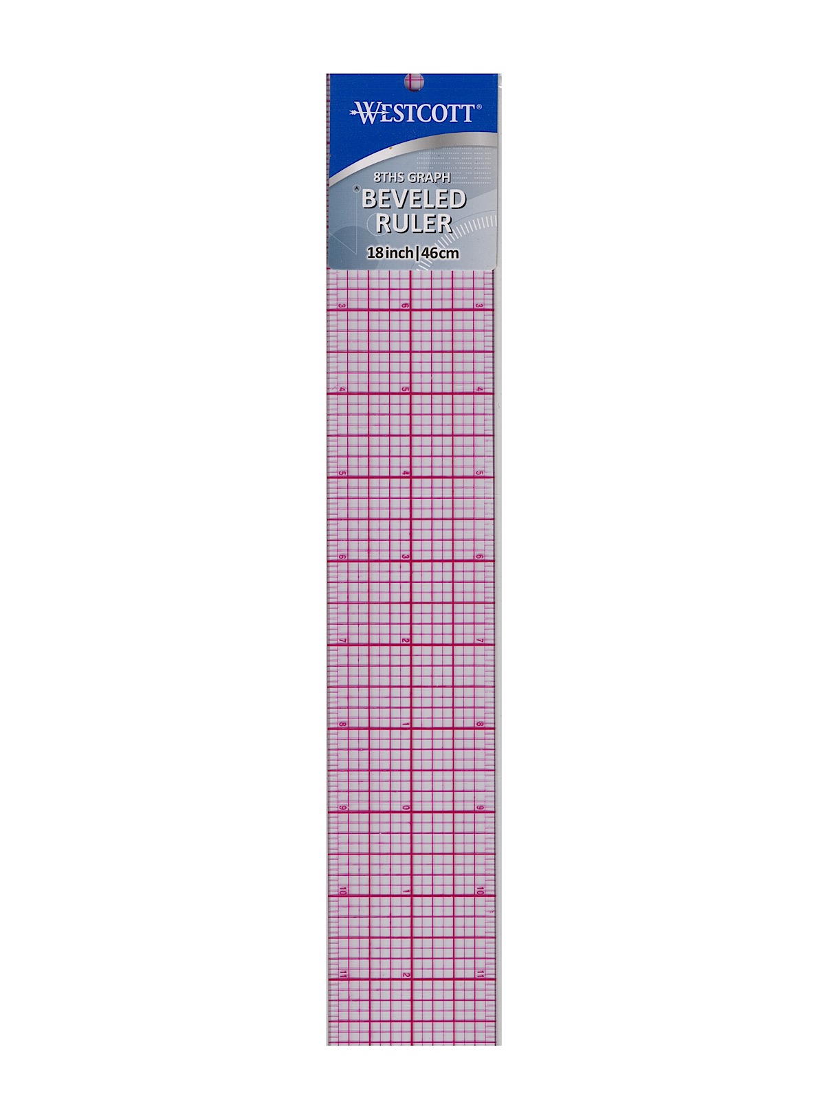 8ths Graph Beveled Transparent Rulers 2 In. X 18 In. Plastic
