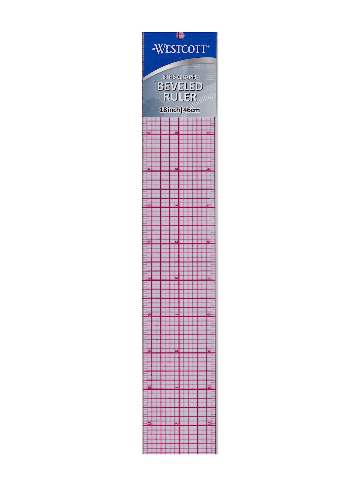 8ths Graph Beveled Transparent Rulers 2 in. x 18 in. plastic