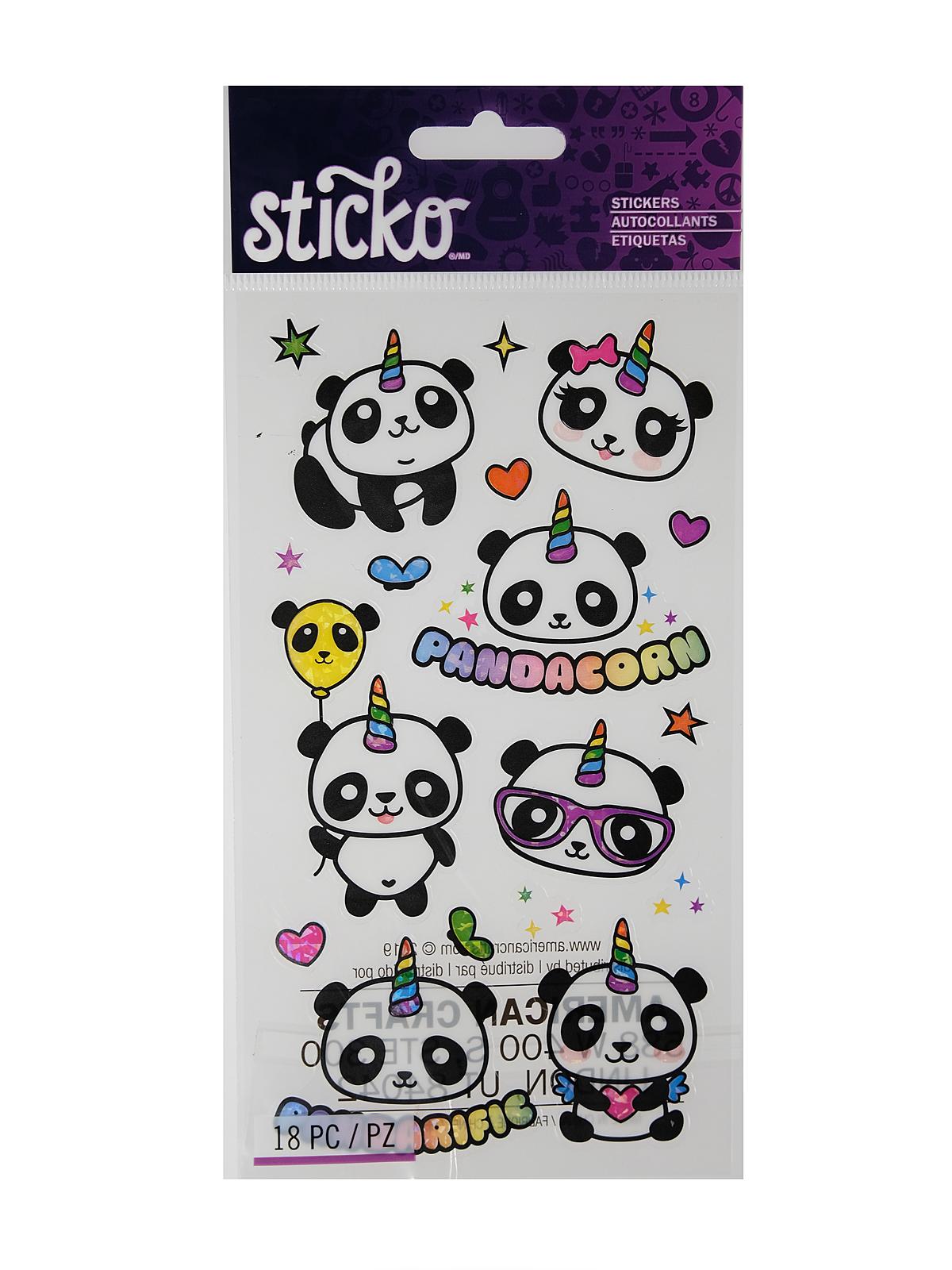 Classic Stickers panda corn 18 pieces