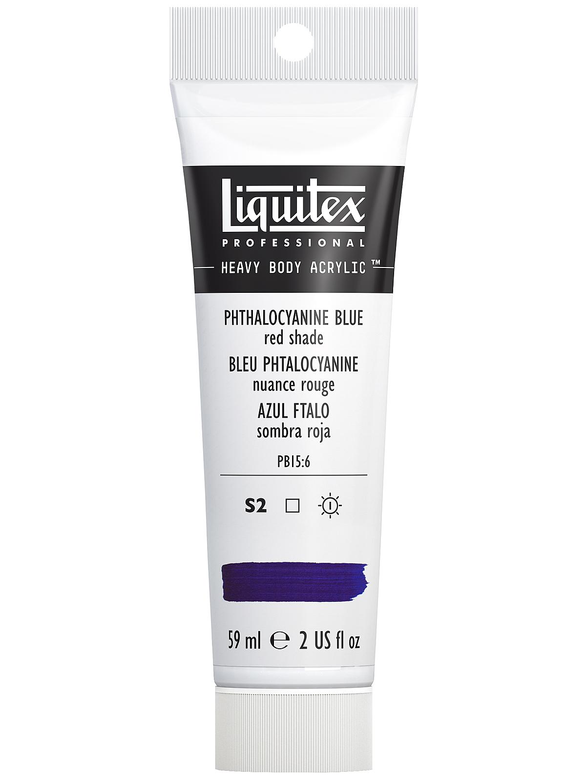 Heavy Body Professional Artist Acrylic Colors phthalo blue (red shade) 2 oz.