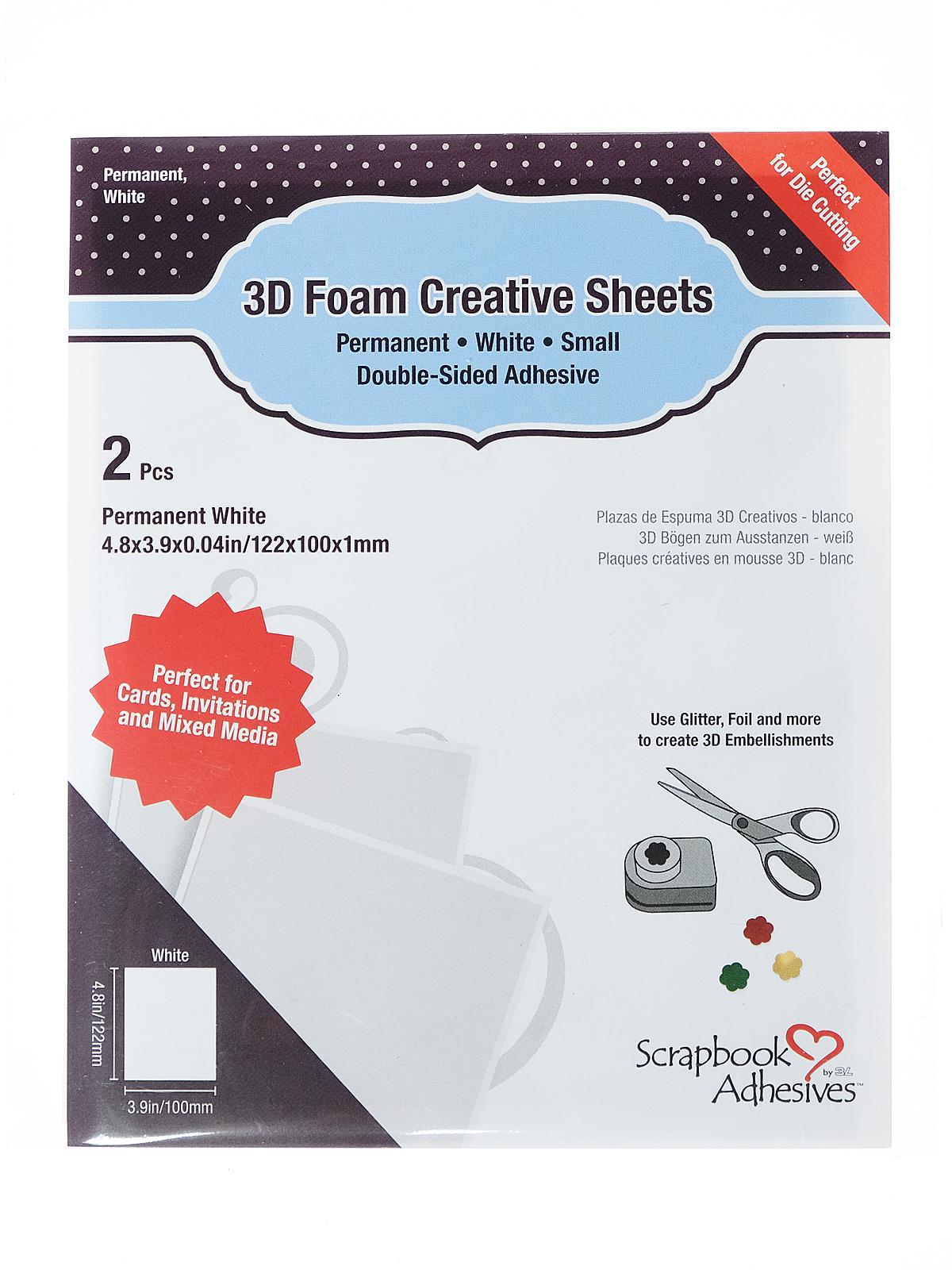 3D Foam Creative Sheets white small