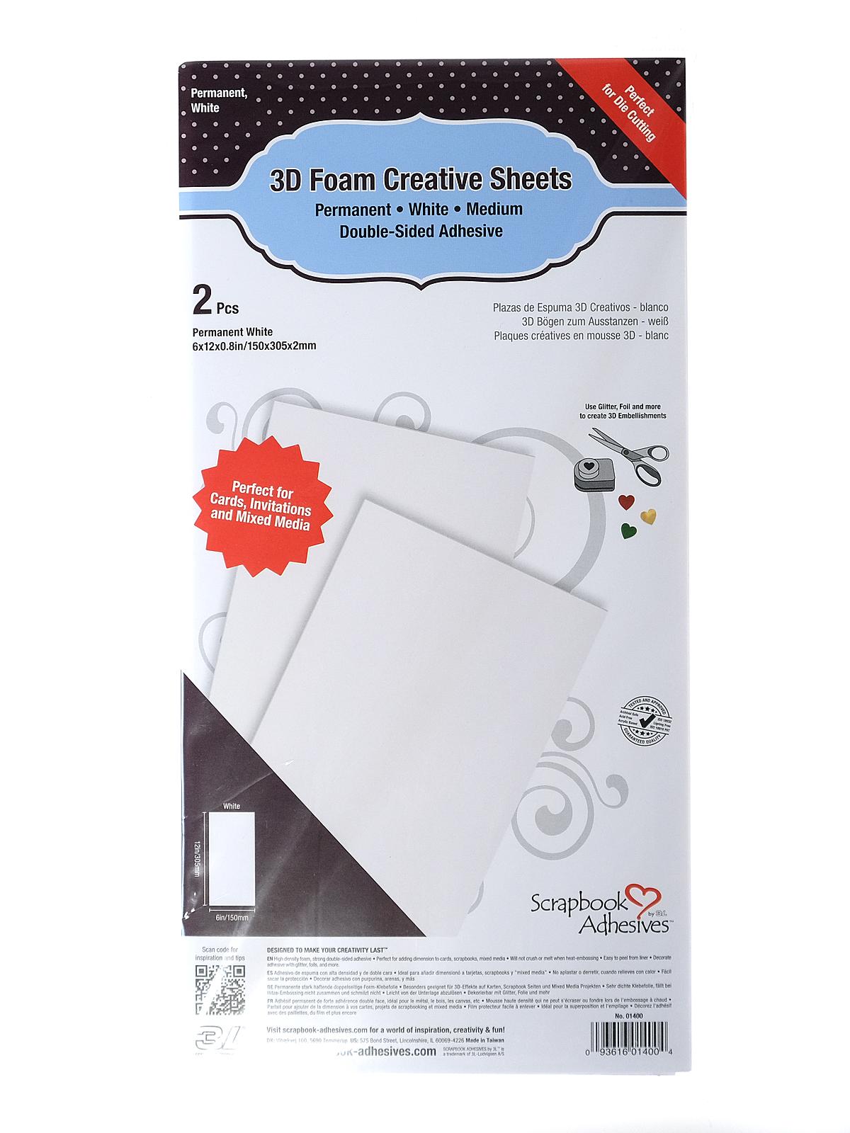 3D Foam Creative Sheets White Medium