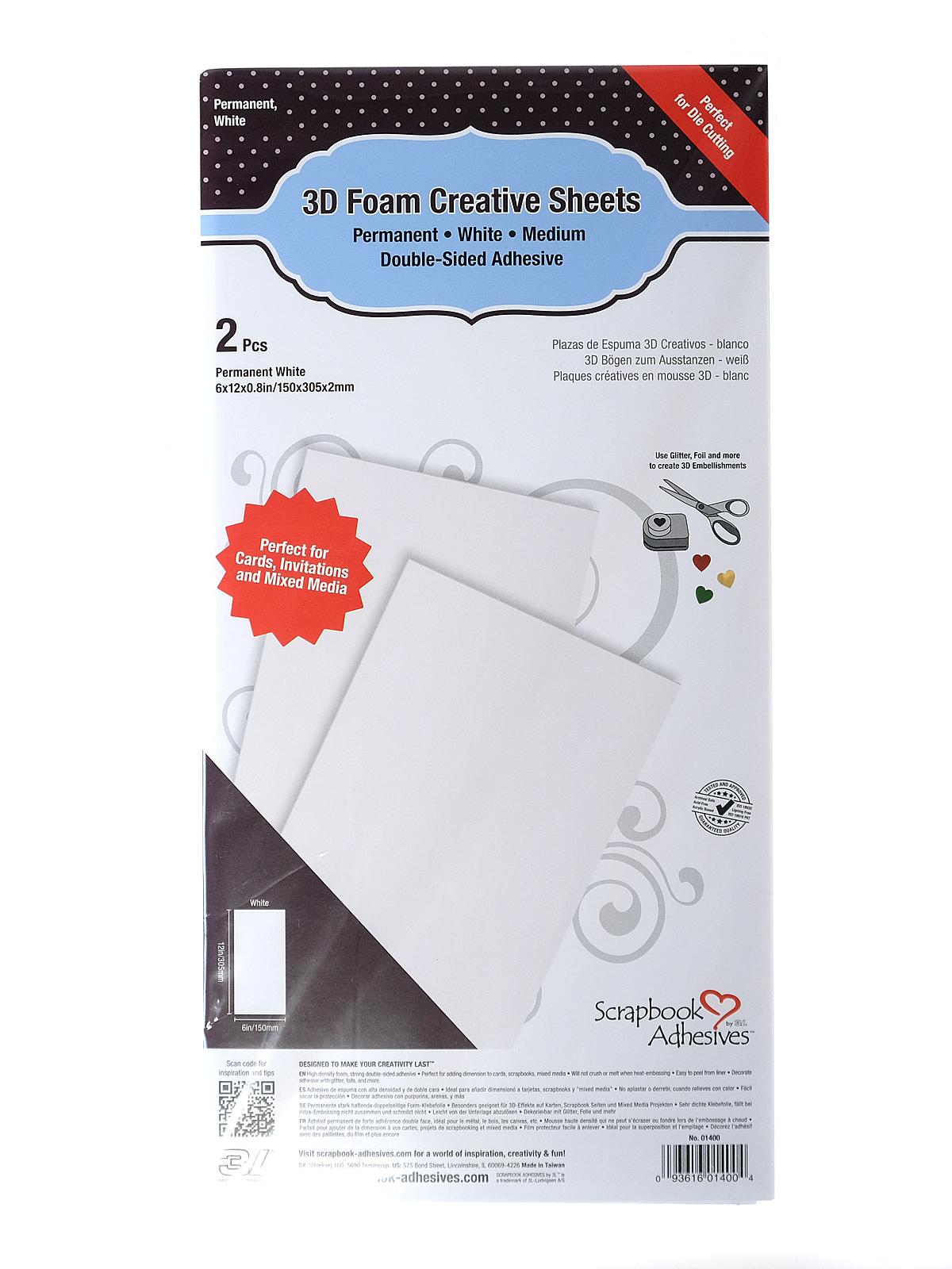 3D Foam Creative Sheets white medium