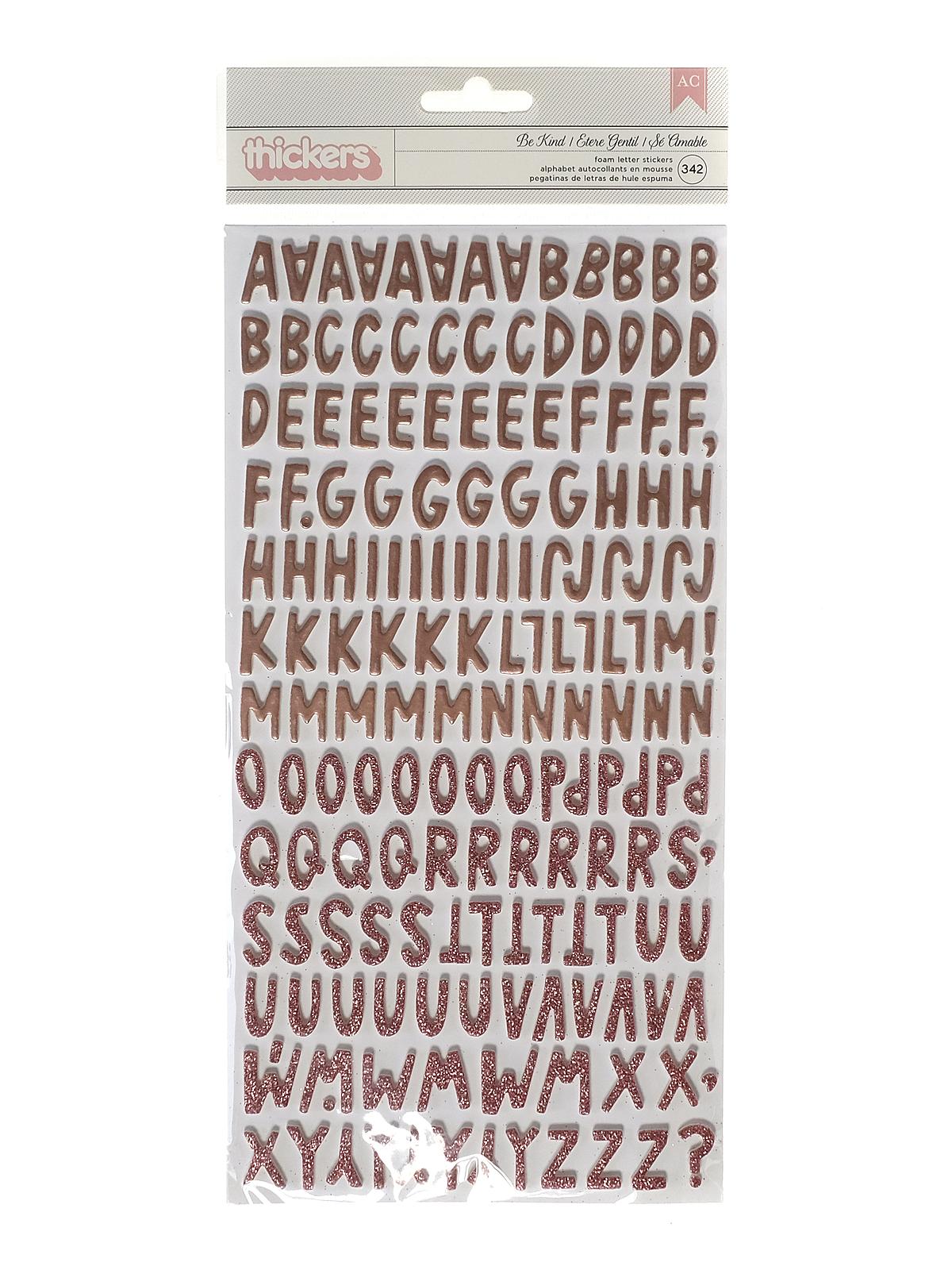 Thickers Dimensional Letters glitter foam be kind blush