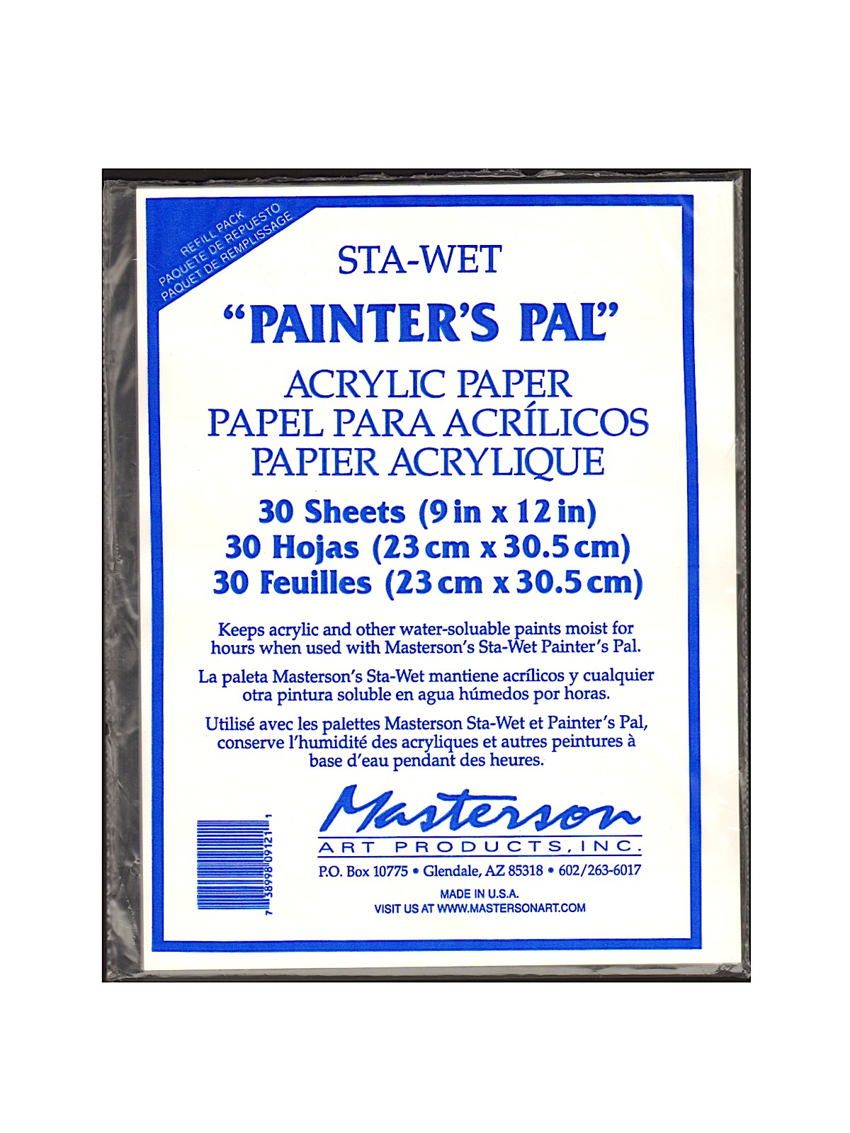 Sta-Wet Painters Pal Palette Painters Pal Acrylic Paper Pack Of 30 9 In. X 12 In.